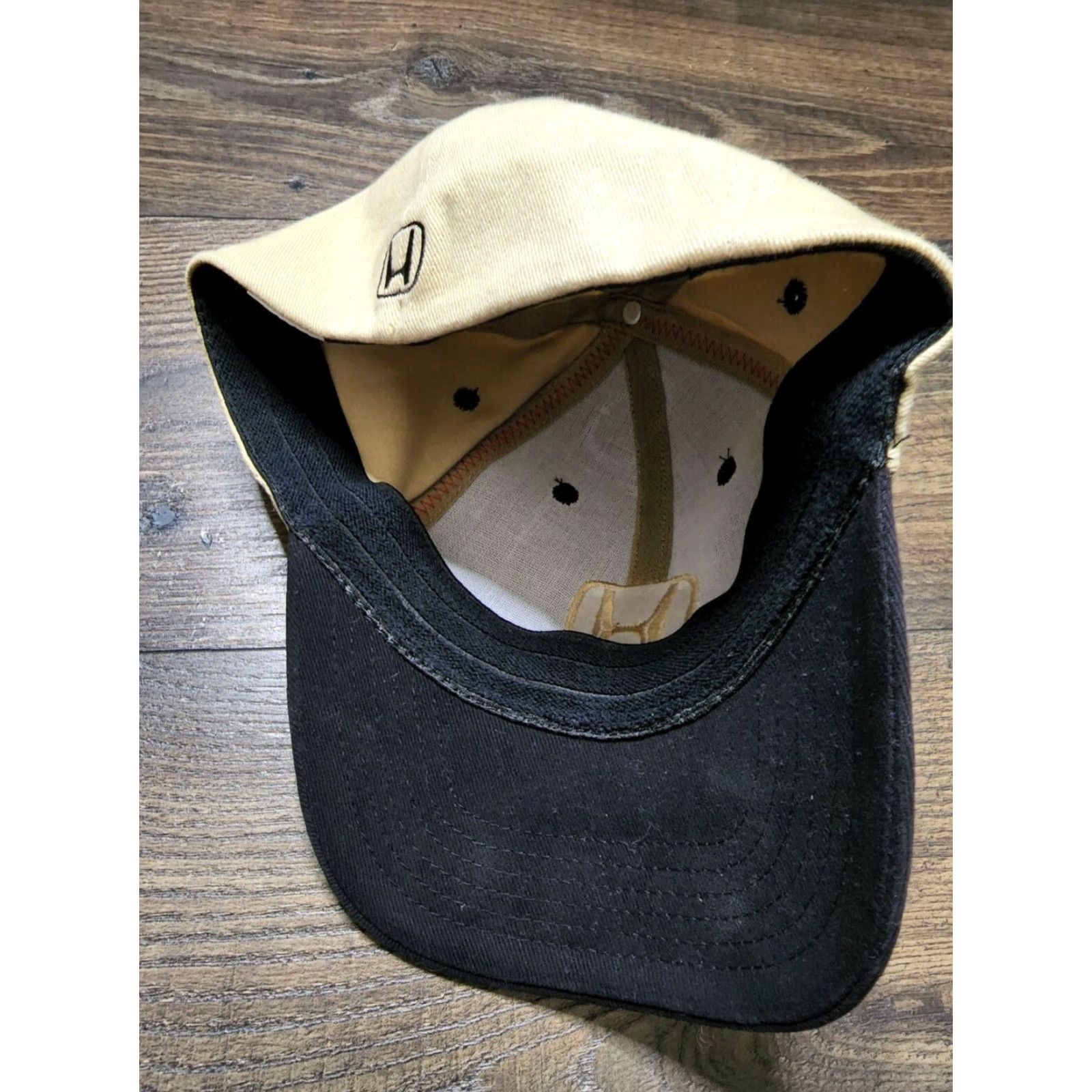Honda Honda H Logo Embroidered Flex Fitted Cap Hat Colorblock Men's One Size Black Baseball Cap Size ONE SIZE - 3 Thumbnail