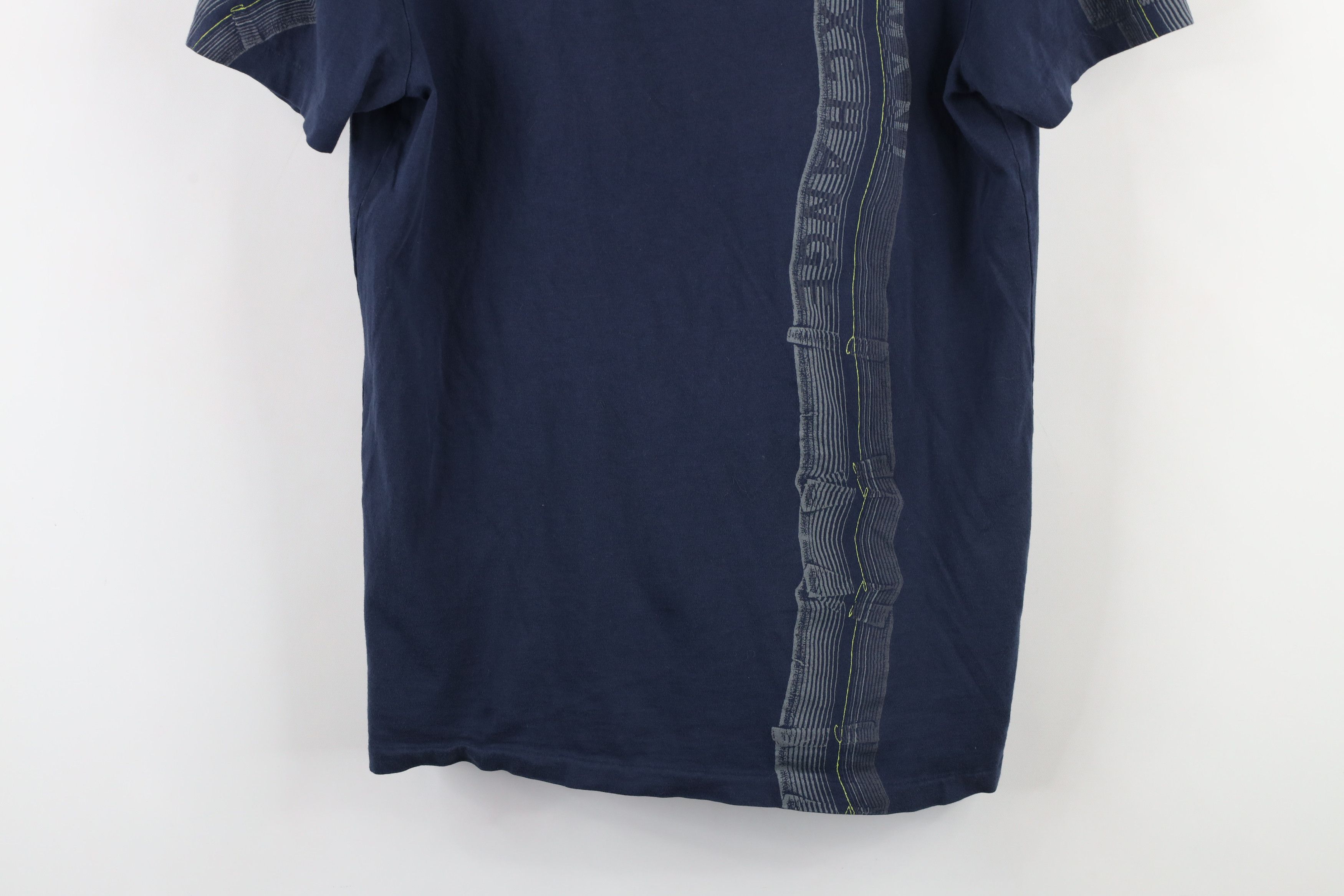 Armani Exchange × Vintage Armani Exchange Spell Out Ribbon V-Neck T-Shirt Navy Blue Size US S / EU 44-46 / 1 - 3 Thumbnail