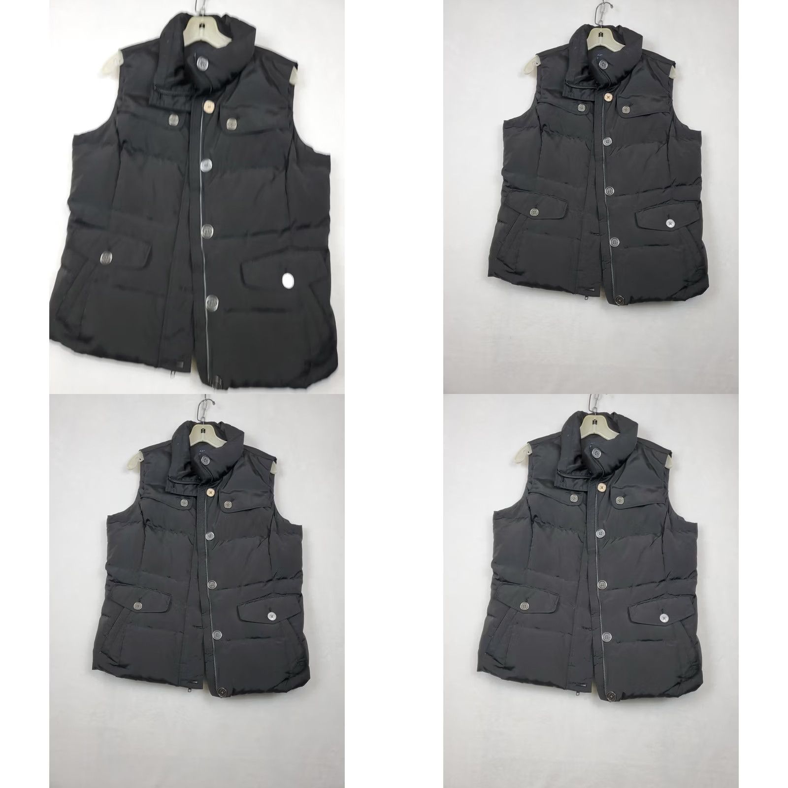 Lands' End VINTAGE Lands End Black Down Puffer Vest Quilted Button Flap Pockets Full Zip Mid-Length Size M Womens Size M / US 6-8 / IT 42-44 - 10 Thumbnail