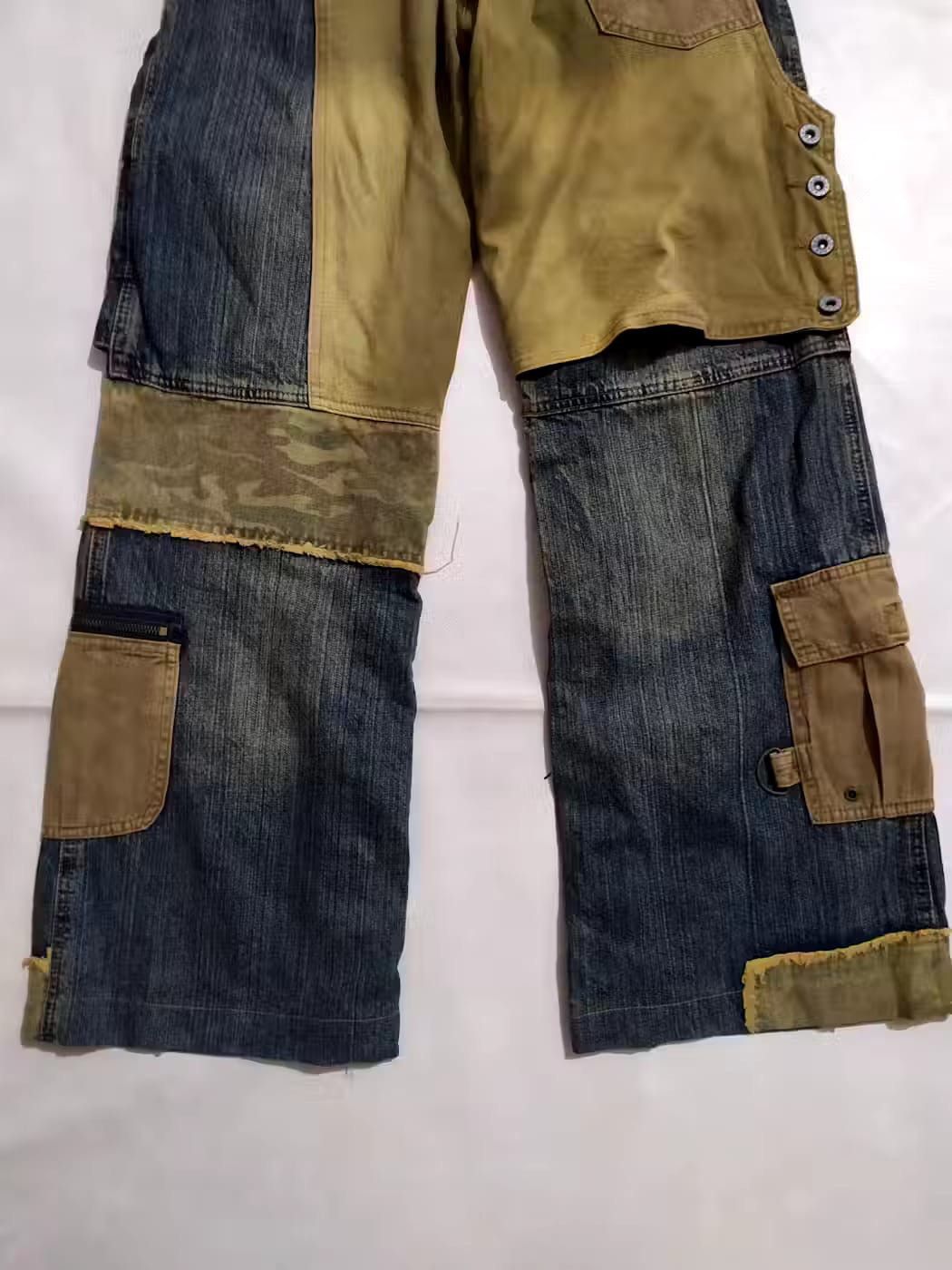 Japanese Brand ACOCO Japan Heavy Cargo Multipocket Bondage Patchwork Pants Size US 28 / EU 44 - 9 Thumbnail