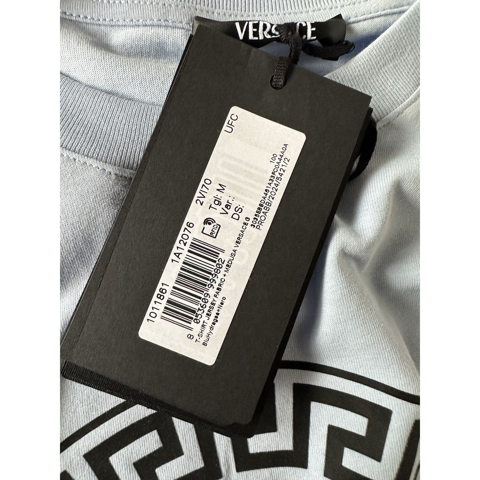 Versace Versace Medusa Print Light Blue Jersey T-Shirt M 1011861 Size US XS / EU 42 / 0 - 12 Thumbnail