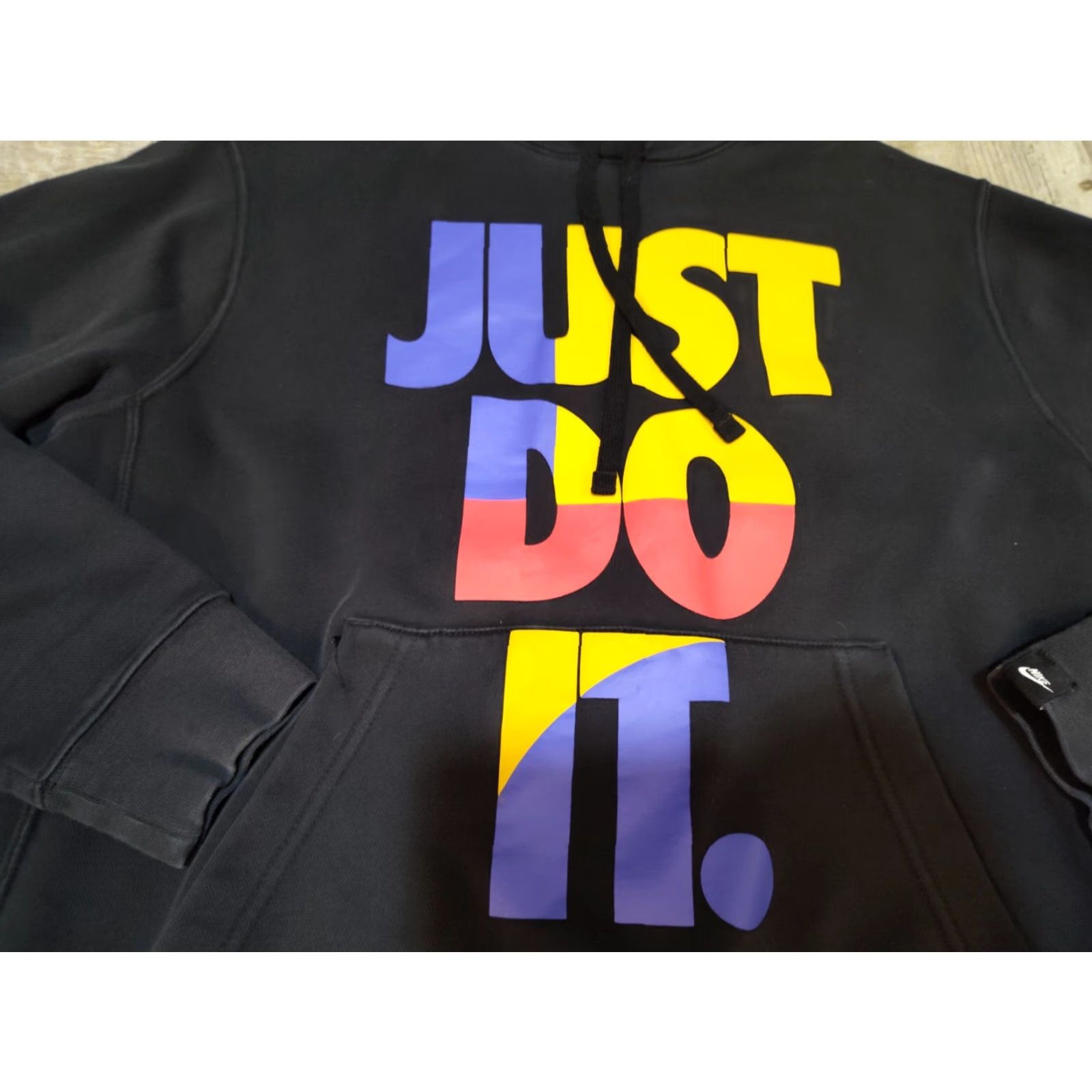 Nike Nike Hoodie Pullover Men M Black Just Do It CU4271-010 Swoosh Logo Sweatshirt SFleece Lined" Size US M / EU 48-50 / 2 - 7 Thumbnail