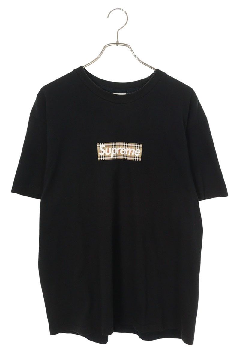 Burberry × Supreme Burberry x Supreme Box Logo Tee Black | Grailed