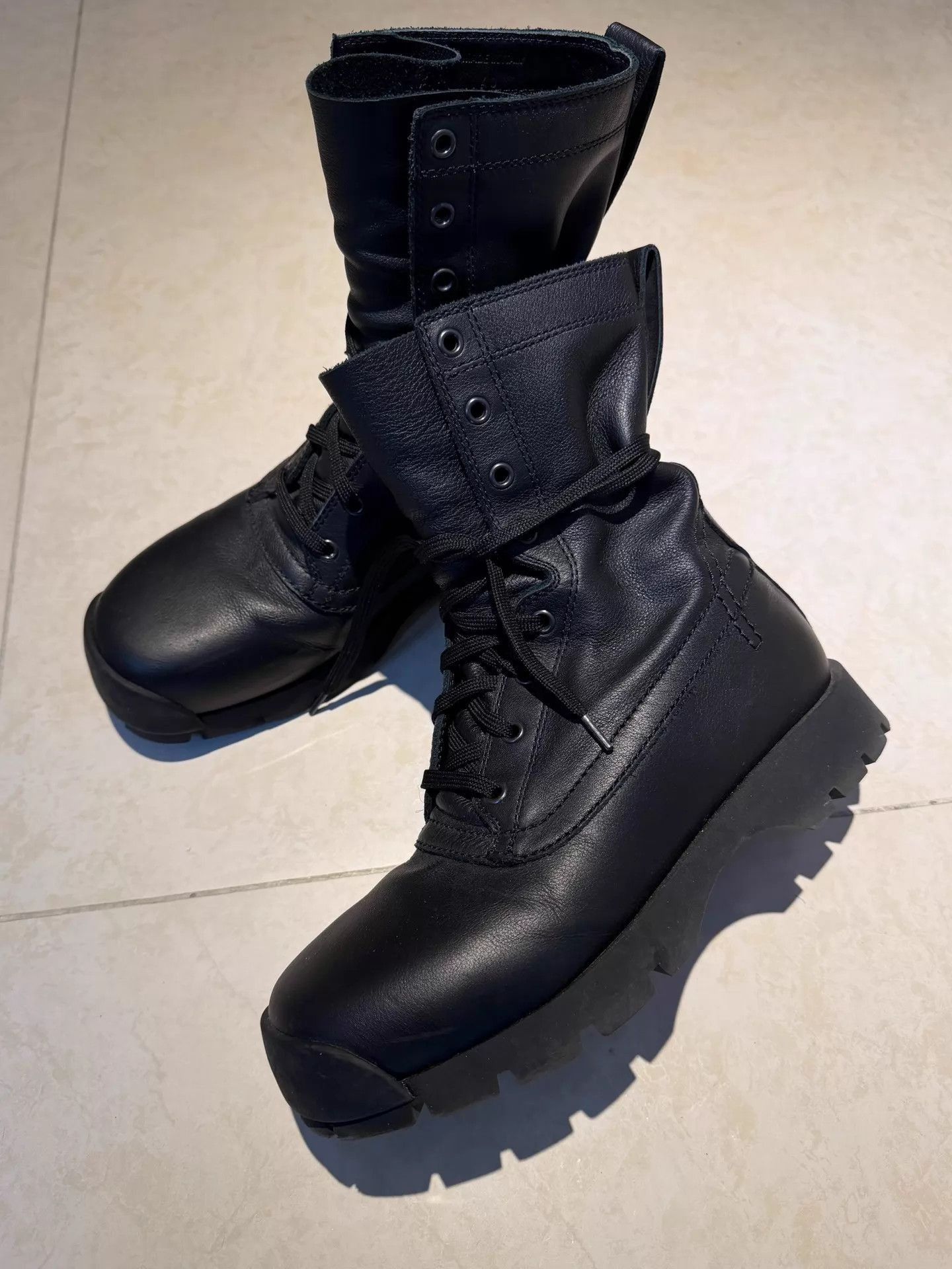 Jil Sander Black Leather Lace-Up Boots Size US 7 / EU 40 - 1 Thumbnail