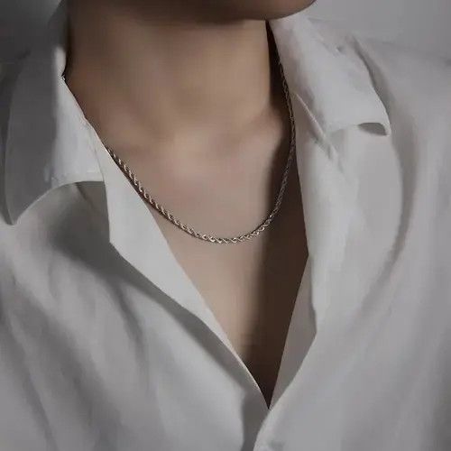 Other 925 Silver Plated Link Chain Necklace for Men Women Size ONE SIZE - 2 Thumbnail