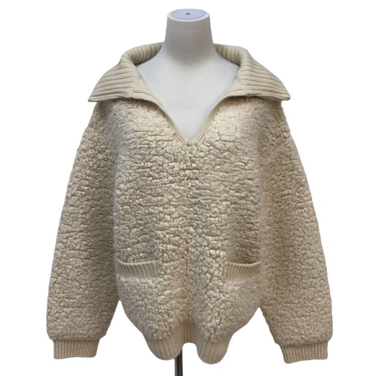 Celine Celine White Wool Blend Collared Sweater Size M Size M / US 6-8 / IT 42-44 - 1 Thumbnail
