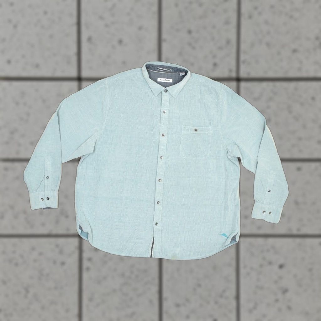 Tommy Bahama Tommy Bahama Shirt Mens XXL Light Blue Corduroy Long Sleeve Cotton Marlins Logo Shirt Size US XXL / EU 58 / 5 - 1 Thumbnail