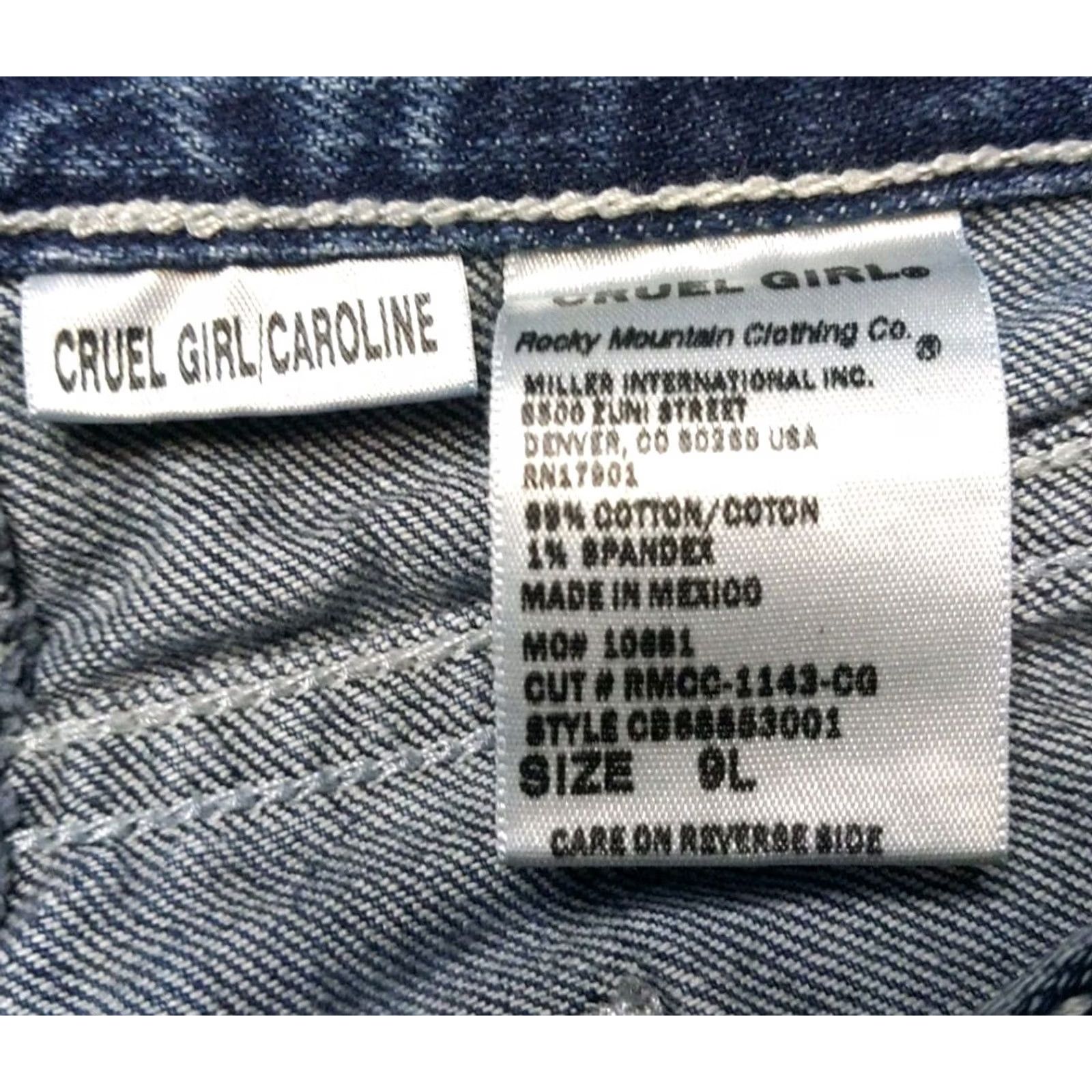 Vintage Cruel Girl Jeans Caroline Slim 9 Long Dark Wash 29x33 Denim Stretch 5-Pocket Womens Straight Blue Size 30" / US 8 / IT 44 - 6 Thumbnail