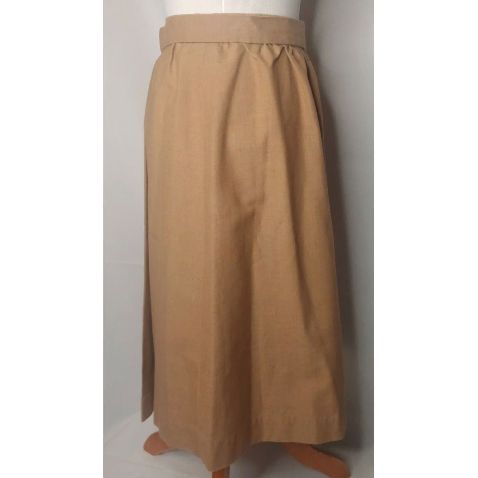 Nique VINTAGE Handmade Skirt Tie Wrap Midi Brown Cotton Blend Hippie Bohemian Nature Cottagecore Fringeless? Size 42" / US 20 - 5 Thumbnail