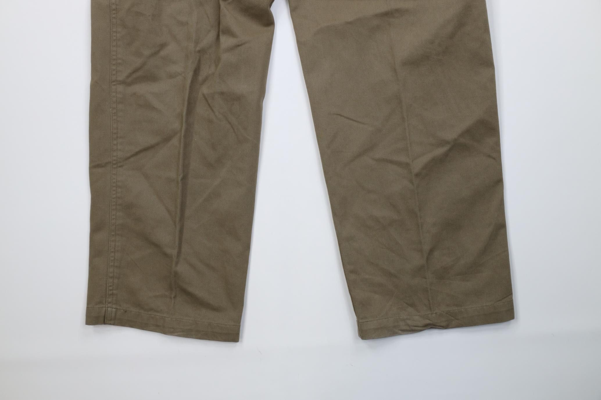 Lee Vintage 90s Y2K Lee Baggy Wide Leg Cargo Pants Green Cotton Size US 34 / EU 50 - 11 Thumbnail