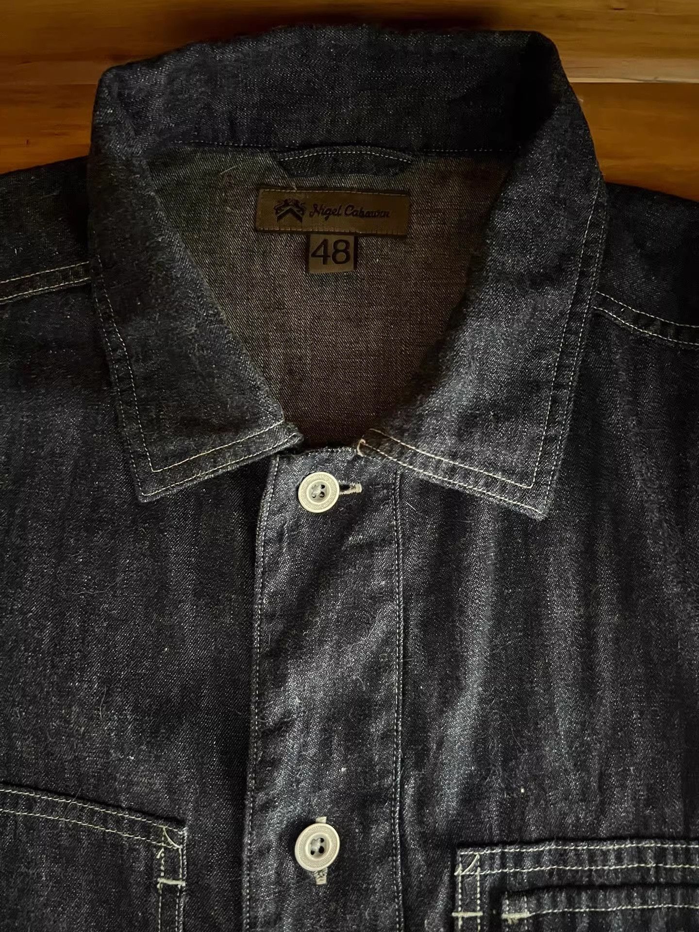 Nigel Cabourn Nigel Cabourn Denim Patchwork Short Shirt Size US M / EU 48-50 / 2 - 9 Thumbnail