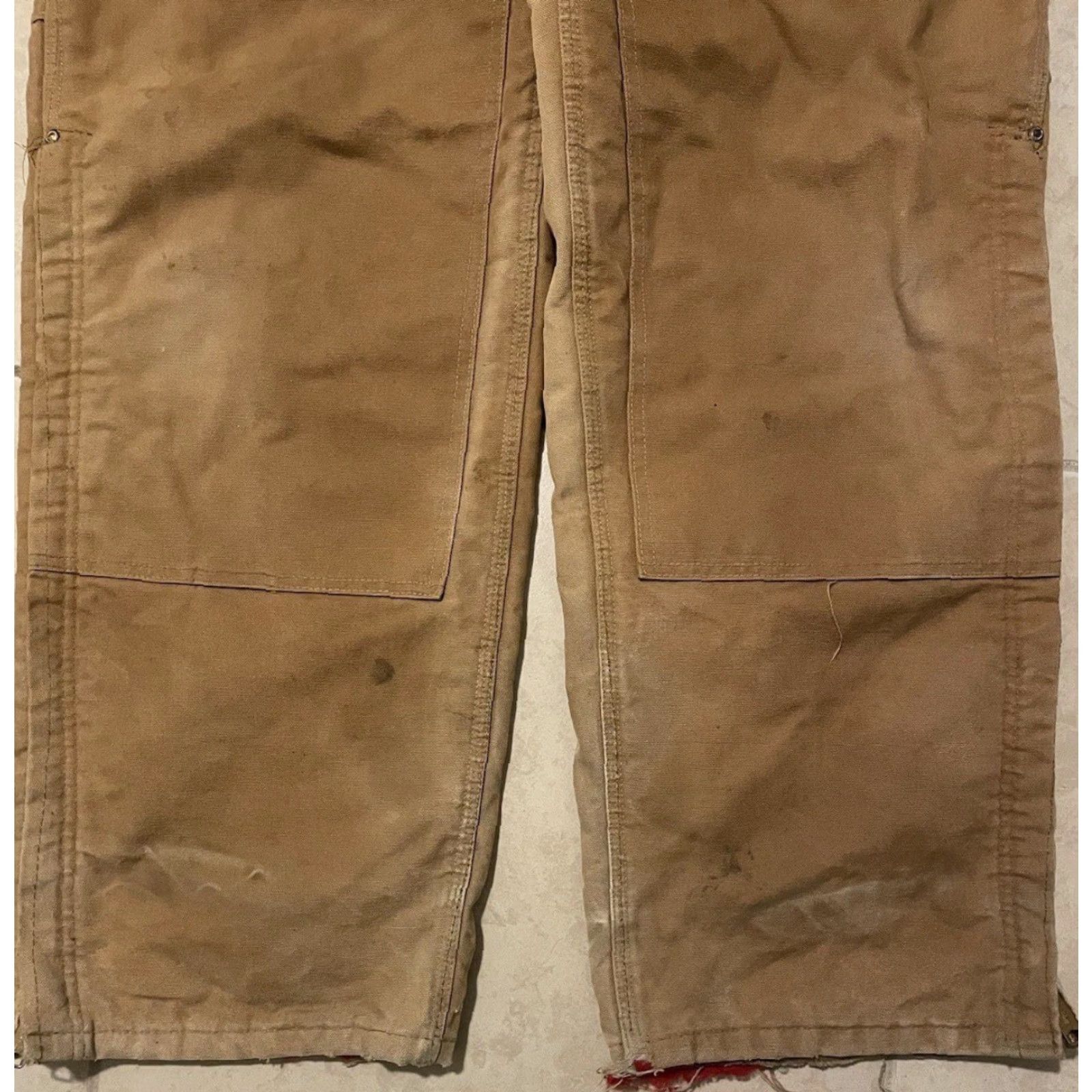 Carhartt Vtg Carhartt Faded Distress Quilted Overalls 38 USA Grunge Trucker Biker 80s 90s Size US 38 / EU 54 - 5 Thumbnail