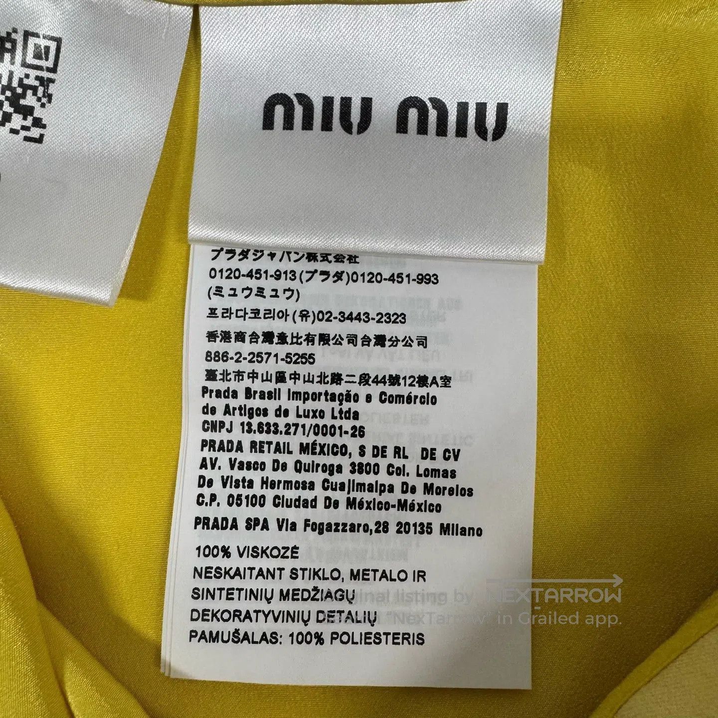 Miu Miu miu miu Milk yellow, heavy-duty, pearl and water diamond, Size S / US 4 / IT 40 - 6 Thumbnail