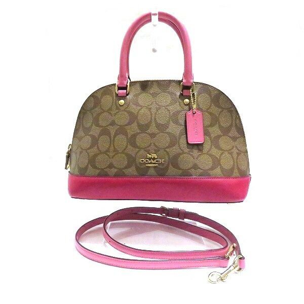 Coach Coach Signature 2Way Bag Canvas Shoulder Bag F29566 in Brown, Women's