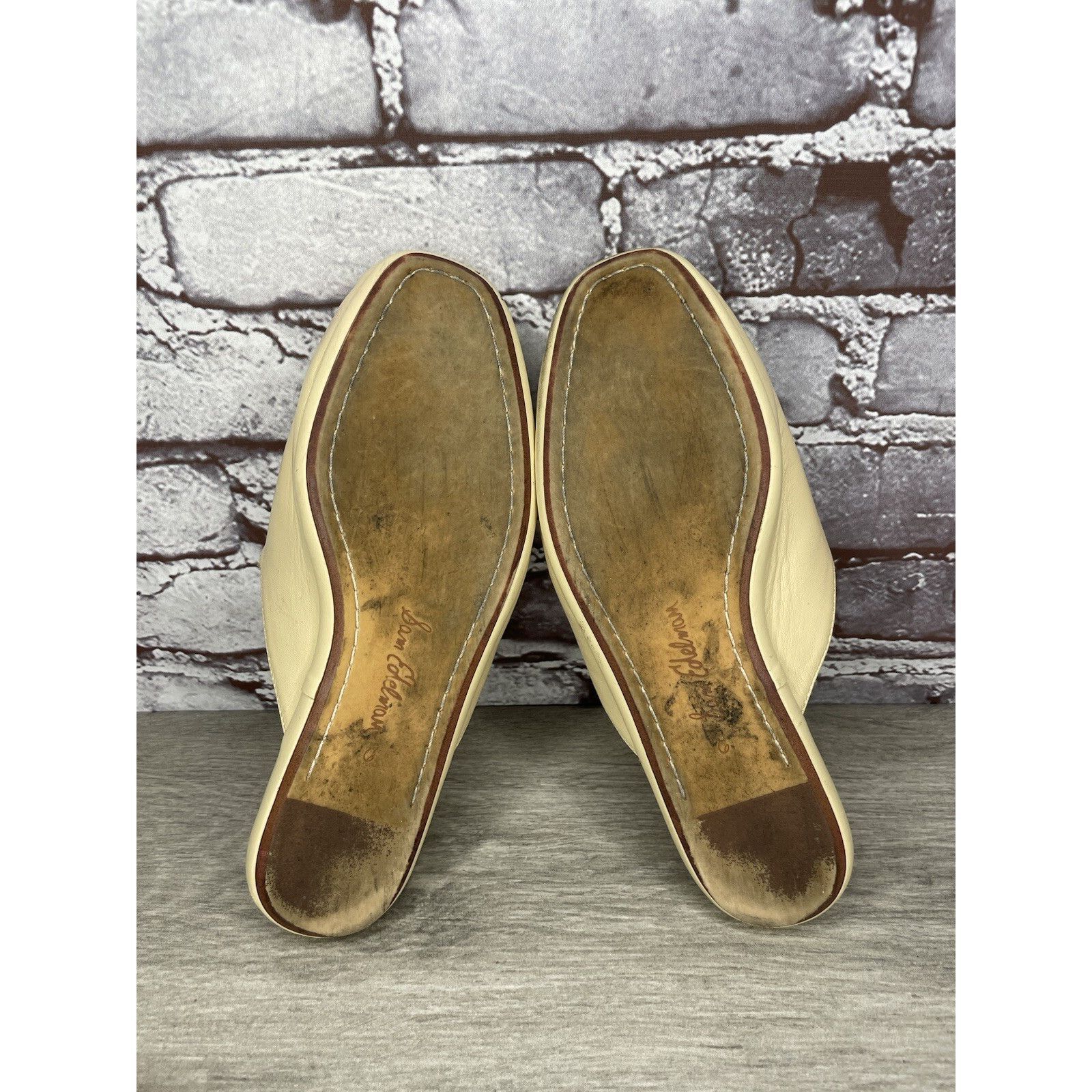 Sam Edelman Sam Edelman Kylar Eggshell Beige Leather Quilted Mules Flats Size US 6 / IT 36 - 8 Thumbnail