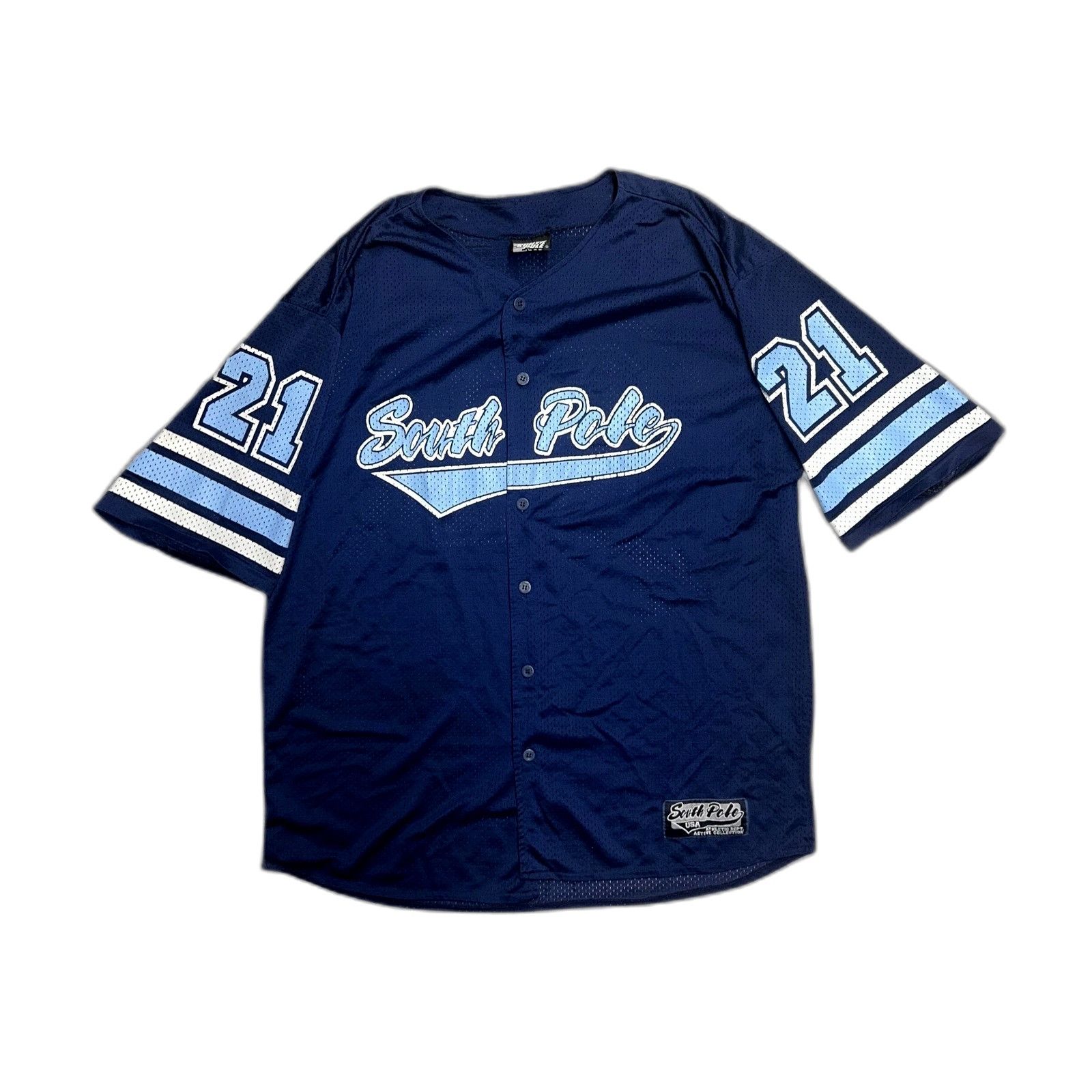 Southpole Southpole Vintage Y2K Hip-Hop Baseball Style Blue Mesh Jerse Size US XXL / EU 58 / 5 - 5 Thumbnail