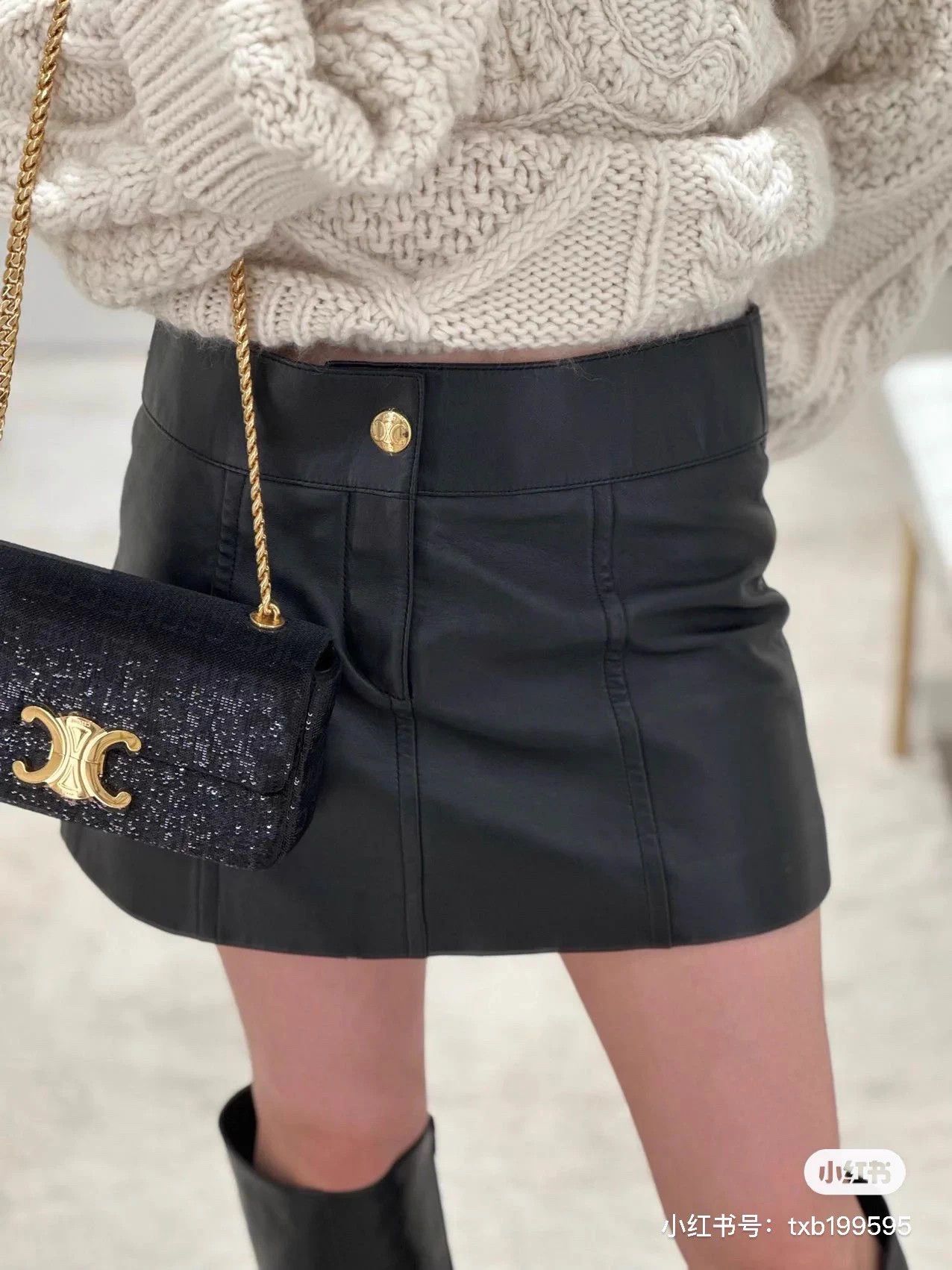 Celine Celine 24SS Y2K low-waist leather mini skirt 38 Size 27" / US 4 / IT 40 - 7 Thumbnail