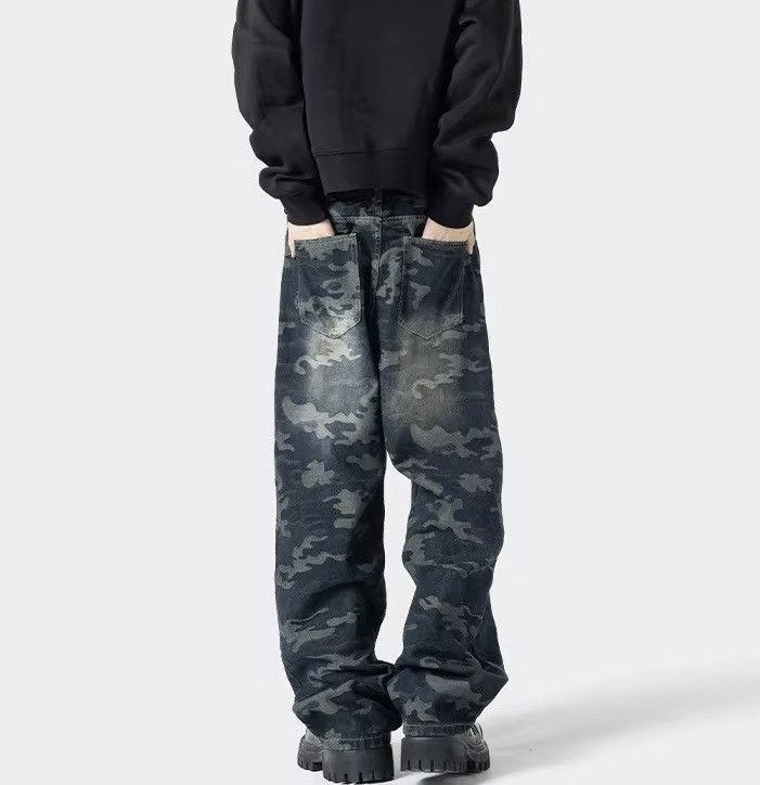 Designer × Jean Streetwear Camouflage Straight Hip Hop Jeans Pants Size US 31 - 5 Thumbnail
