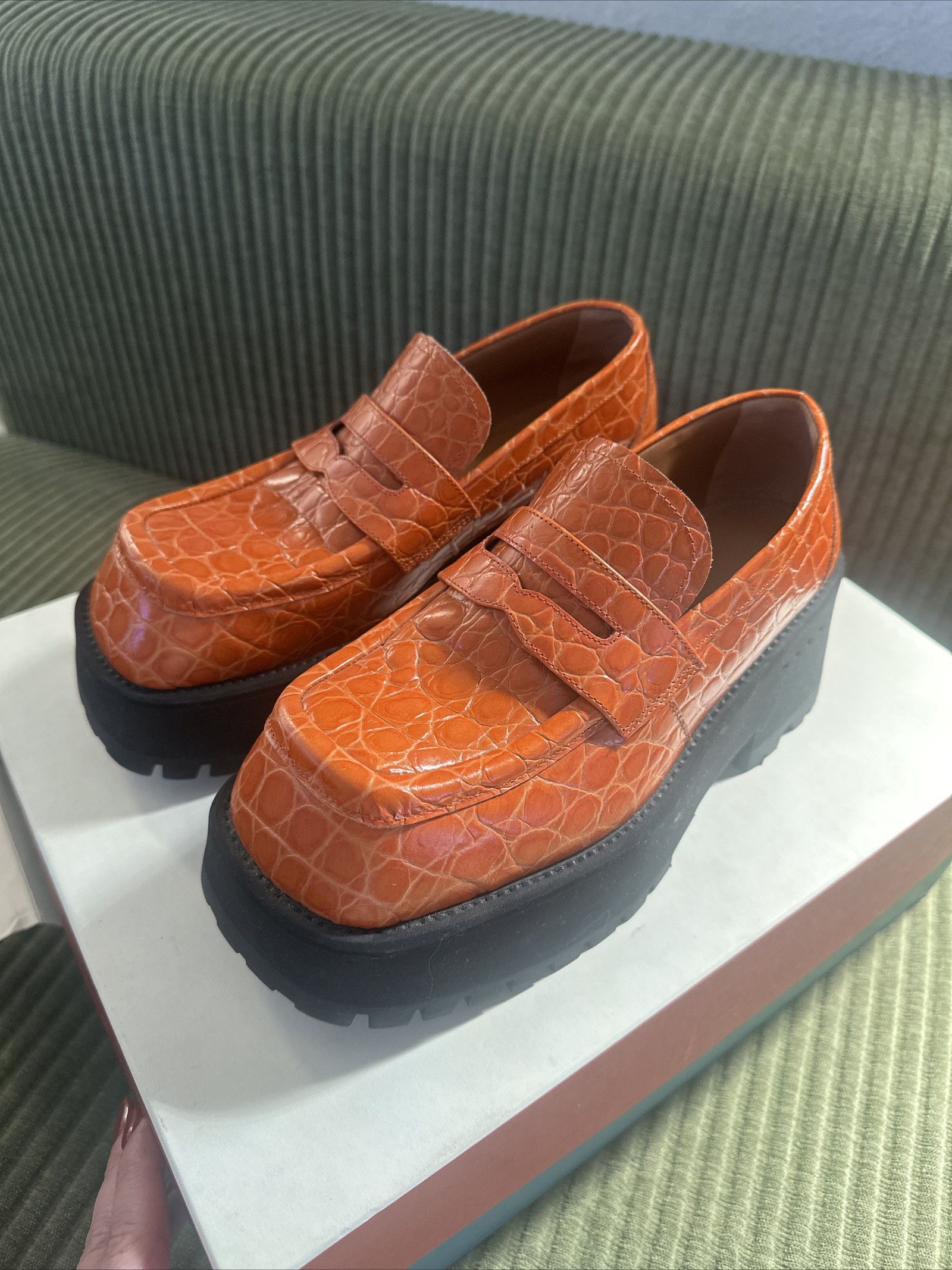Marni Chunky orange croc loafers 35 US 5 worn once Size US 5 / IT 35 - 1 Thumbnail