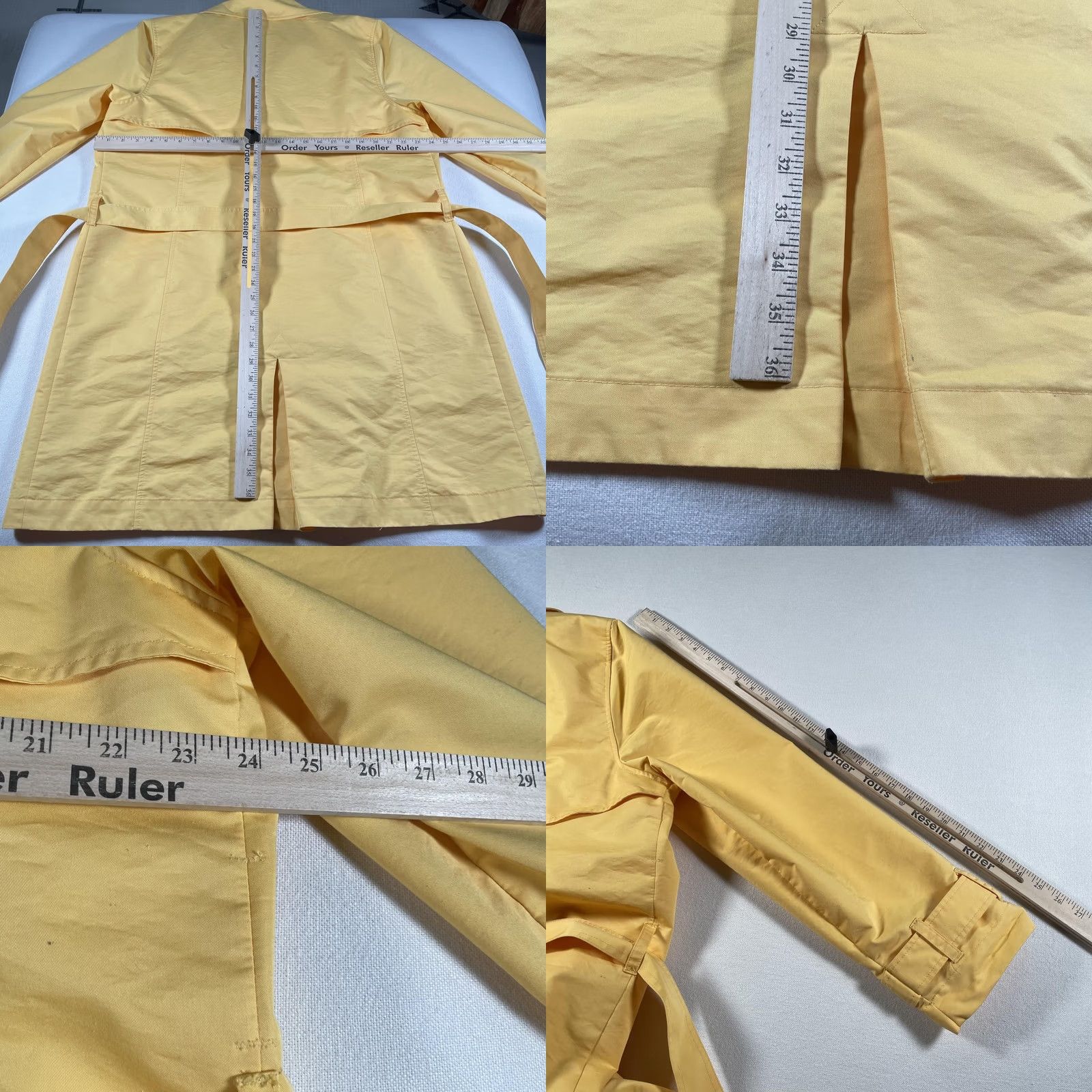 Vintage L.L.Bean Trench Coat Womens XL Yellow Belted Double Breasted Lined Twill Jacket Size XL / US 12-14 / IT 48-50 - 9 Thumbnail