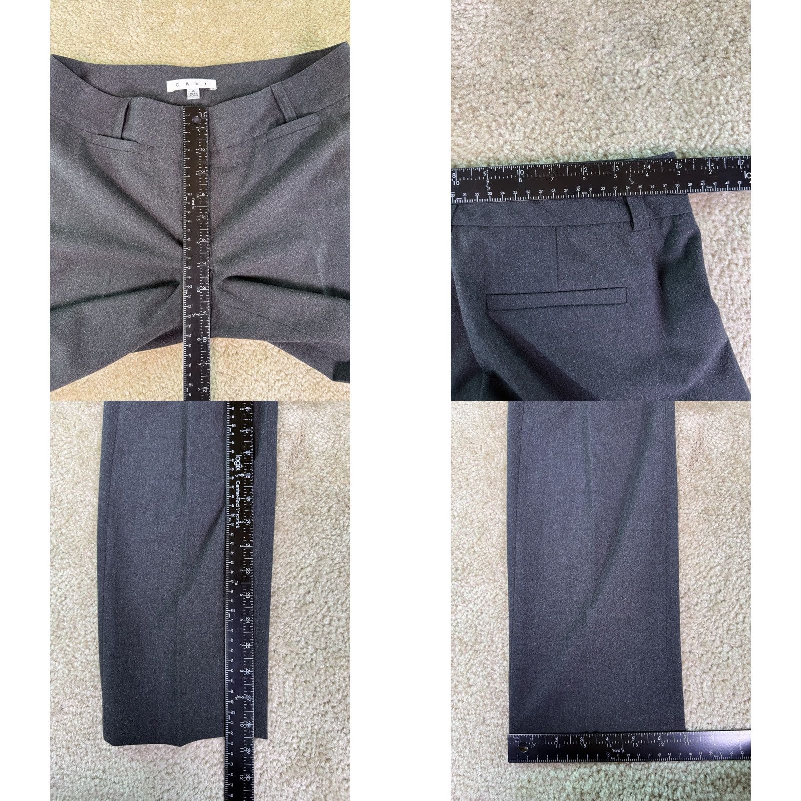 Vintage Cabi Women’s Dress Pants Black Knit Flat Front 4 Slimming Straight Leg Classic Stretch Women’s Pants Size 27" / US 4 / IT 40 - 8 Thumbnail