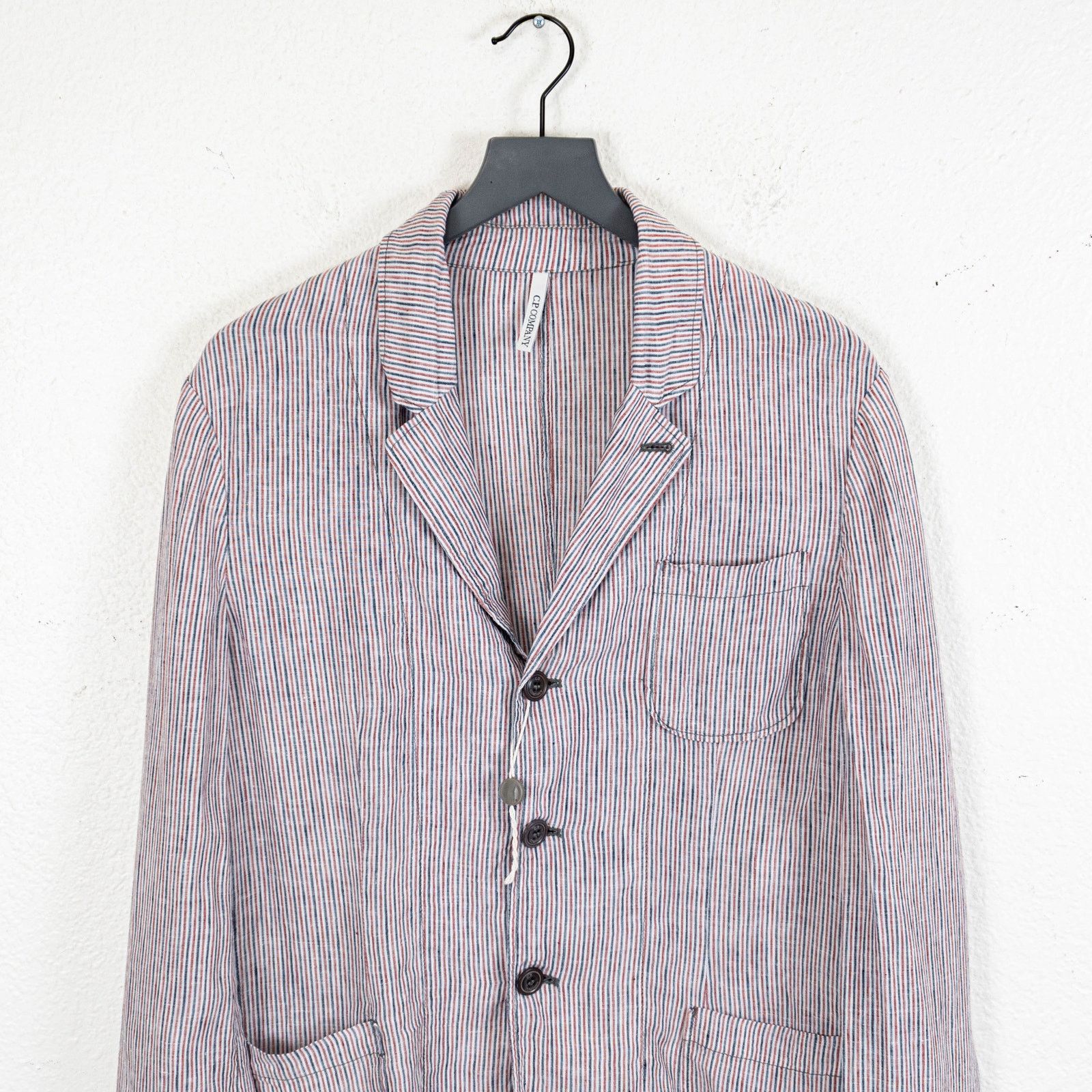 C.P. Company CP COMPANY Linen Unstructured Blazer Jacket Red Blue 50 Size 40L - 8 Thumbnail