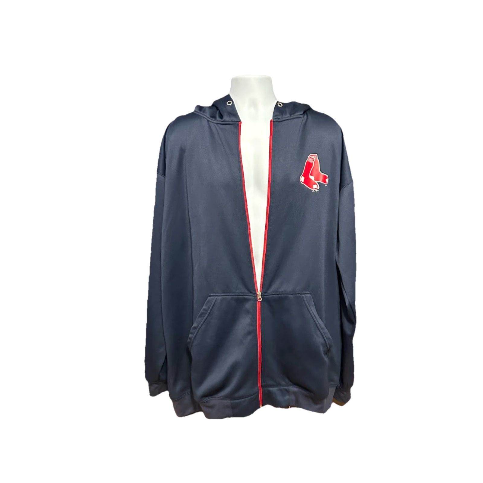 MLB Majestic Boston Red Sox Full Zip Hoodie Men 3XL Navy Blue Pockets MLB Baseball Logo Size US XXL / EU 58 / 5 - 3 Thumbnail