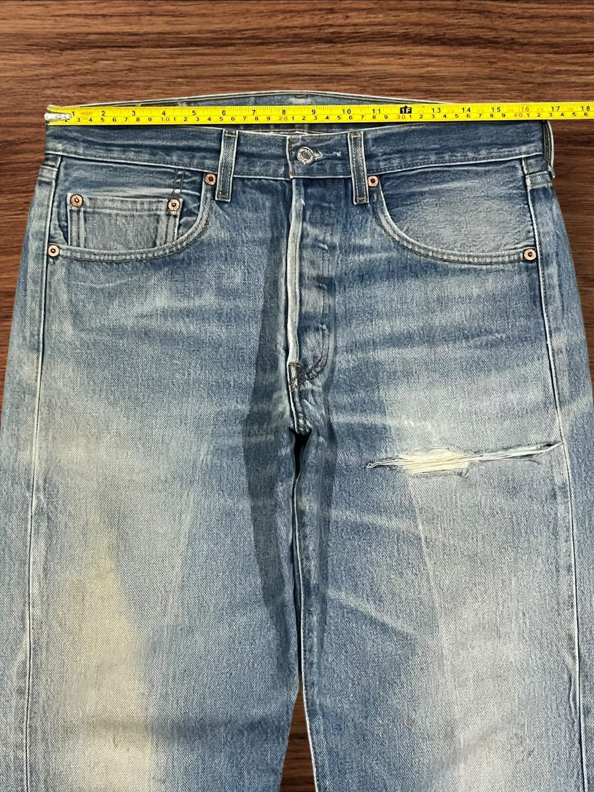 Levi's Levi’s 501 XX Vintage Inspired Washed Button Fly Blue Jeans Size US 33 - 16 Thumbnail