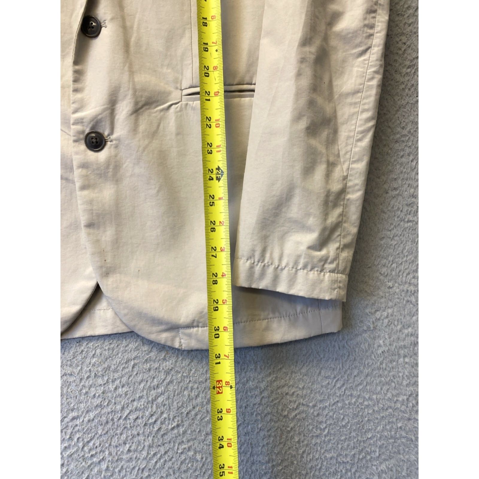 Gap Gap Men's Lightweight Chino Blazer Jacket Size M Tan Solid Business Suit Two-Button Regular Fit Size 40R - 7 Thumbnail