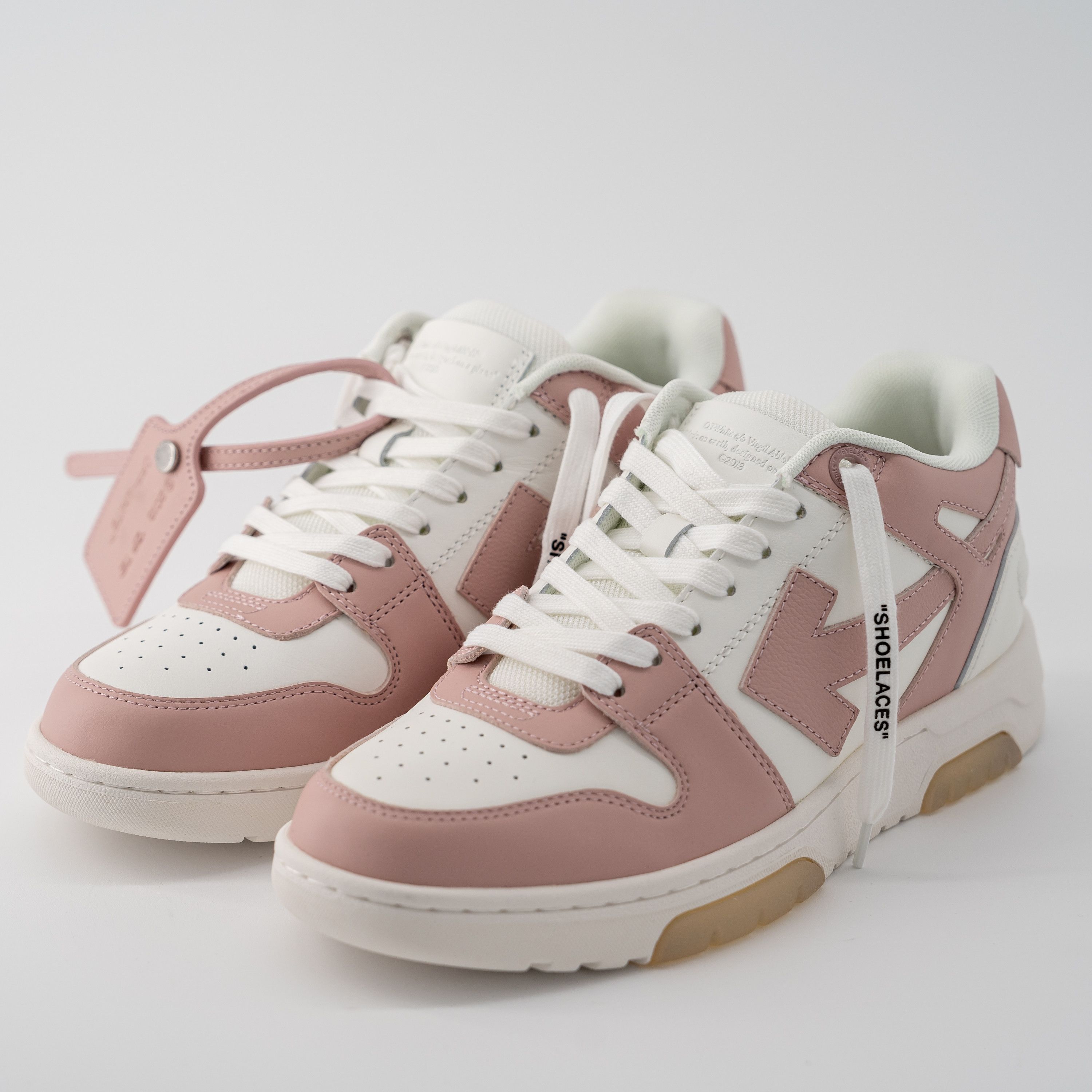Off-White 10us 40eu Off-White Out Of Office White Pink Leather Sneaker Size US 10 / IT 40 - 1 Thumbnail