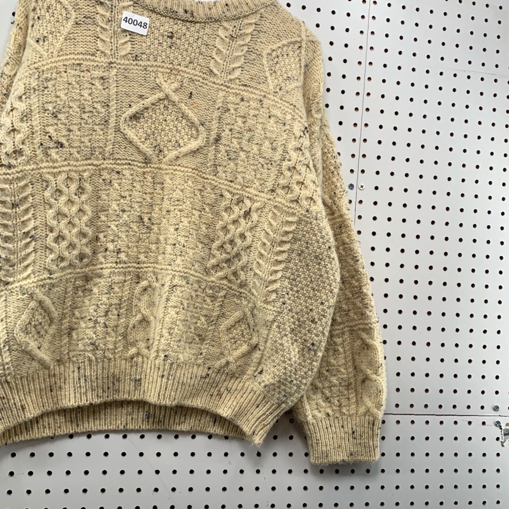 Vintage VINTAGE Glens Of Donegal Wool Knit Sweater Mens Size L Beige Hand Knit Crew Neck Cable Knit 24x25 United States Mens Size US L / EU 52-54 / 3 - 6 Thumbnail