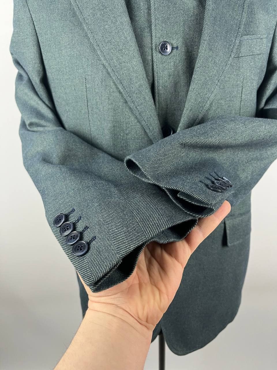 Hackett Hackett London Men's Green Herringbone Blazer Size US M / EU 48-50 / 2 - 7 Thumbnail