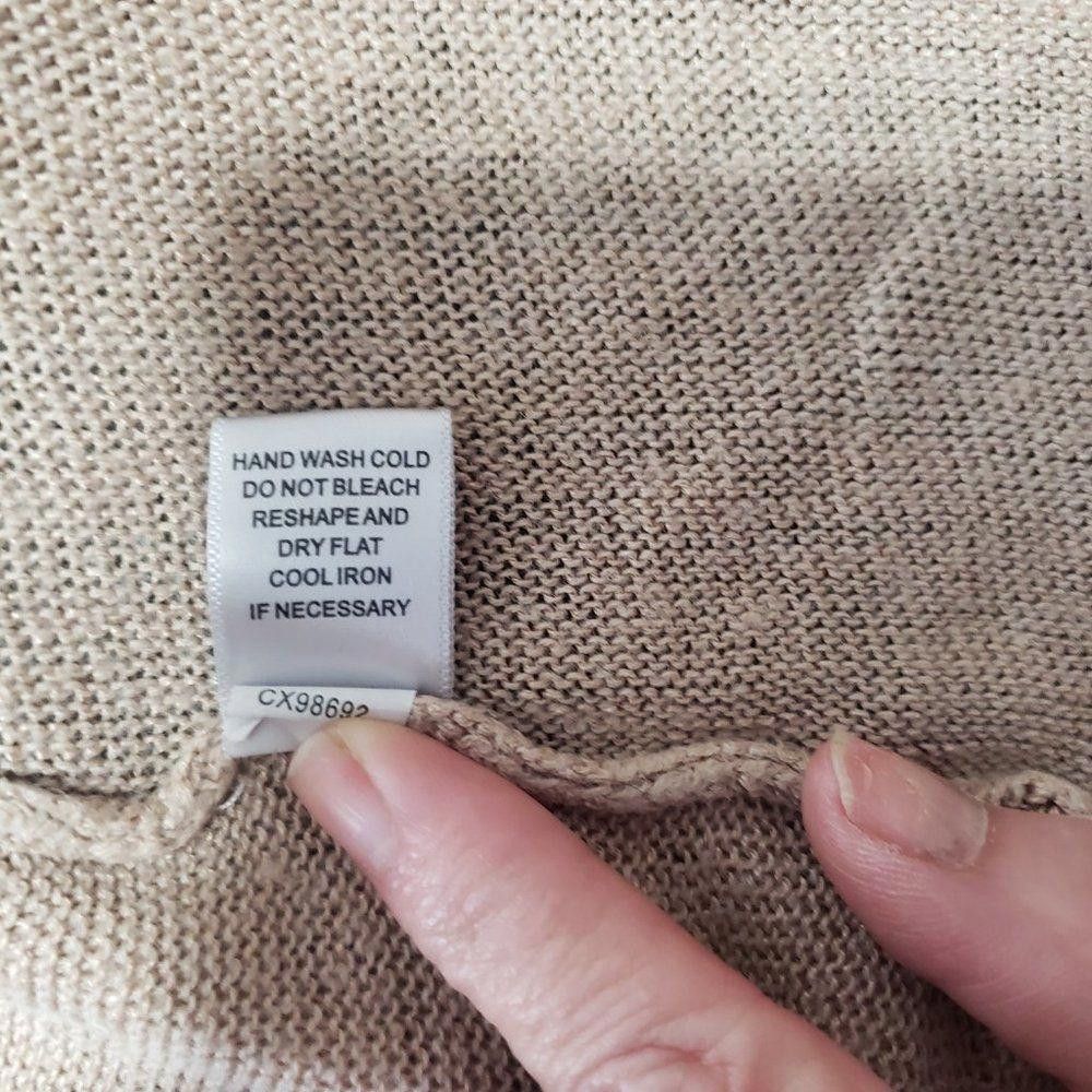 Designer Ct1396 Cable & Gauge Open Cardigan Tan Sweater Xl Size XL / US 12-14 / IT 48-50 - 6 Thumbnail