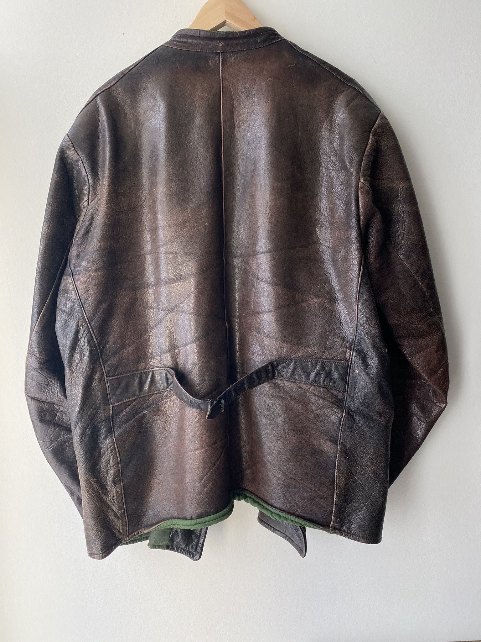 Vintage 1960s - Buckleback Leather Jacket - Made in Sweden Size US XL / EU 56 / 4 - 5 Thumbnail
