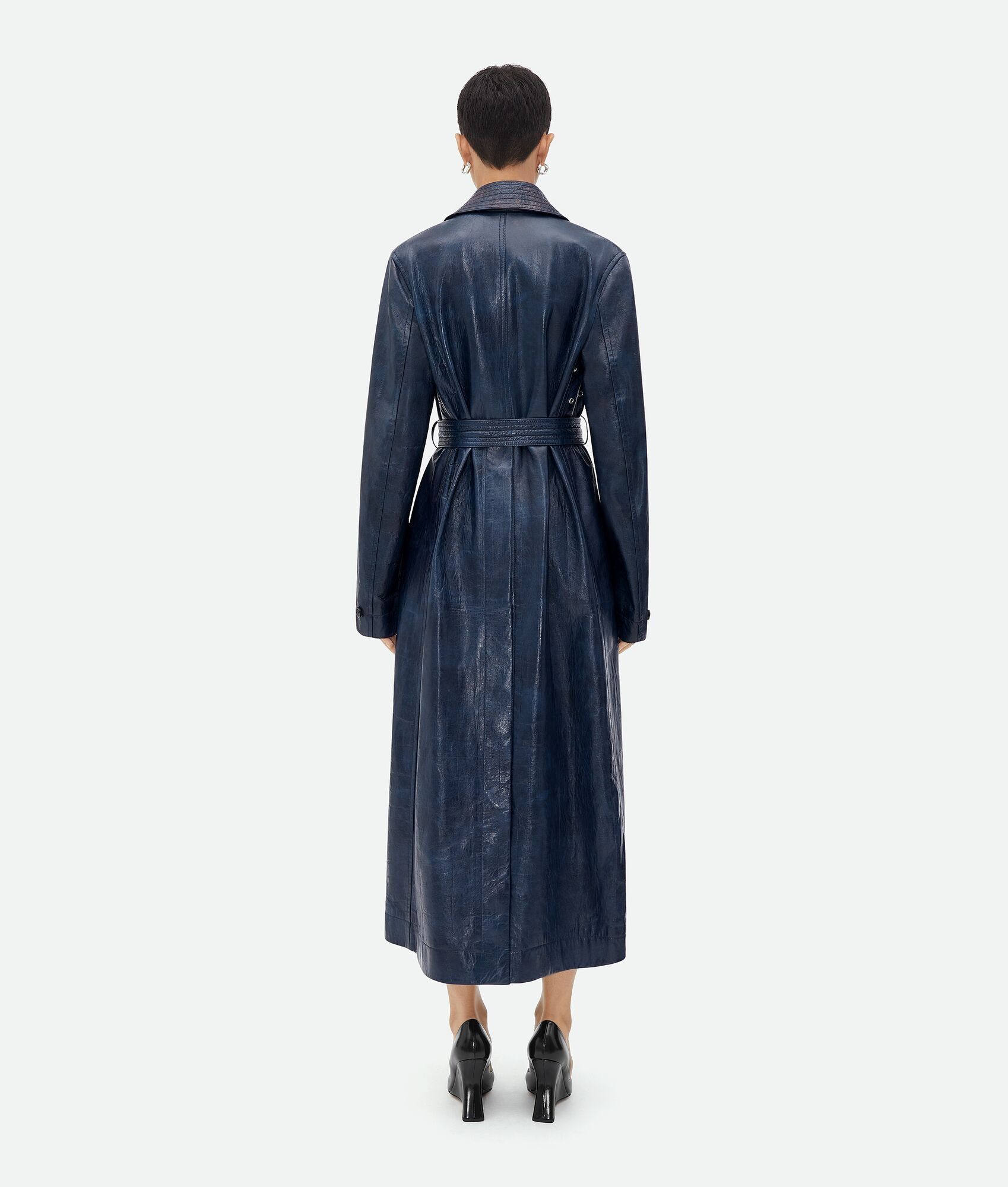 Bottega Veneta o1n1vont0425 Embossed Leather Coat in Mistral Size XS / US 0-2 / IT 36-38 - 3 Thumbnail