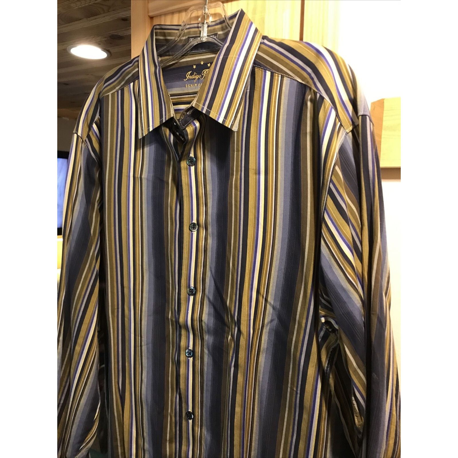 Indigo Palms Indigo Palms Denim Co Men’s XL Gold Button Down Cotton Shirt Size US XL / EU 56 / 4 - 5 Thumbnail