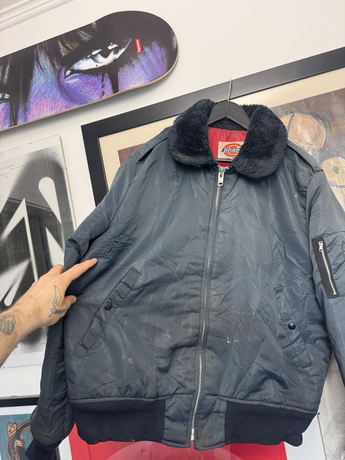 Dickies Ma1 Flyer Vintage Nylon Dickies Bomber Jacket Distressed Size US L / EU 52-54 / 3 - 6 Thumbnail