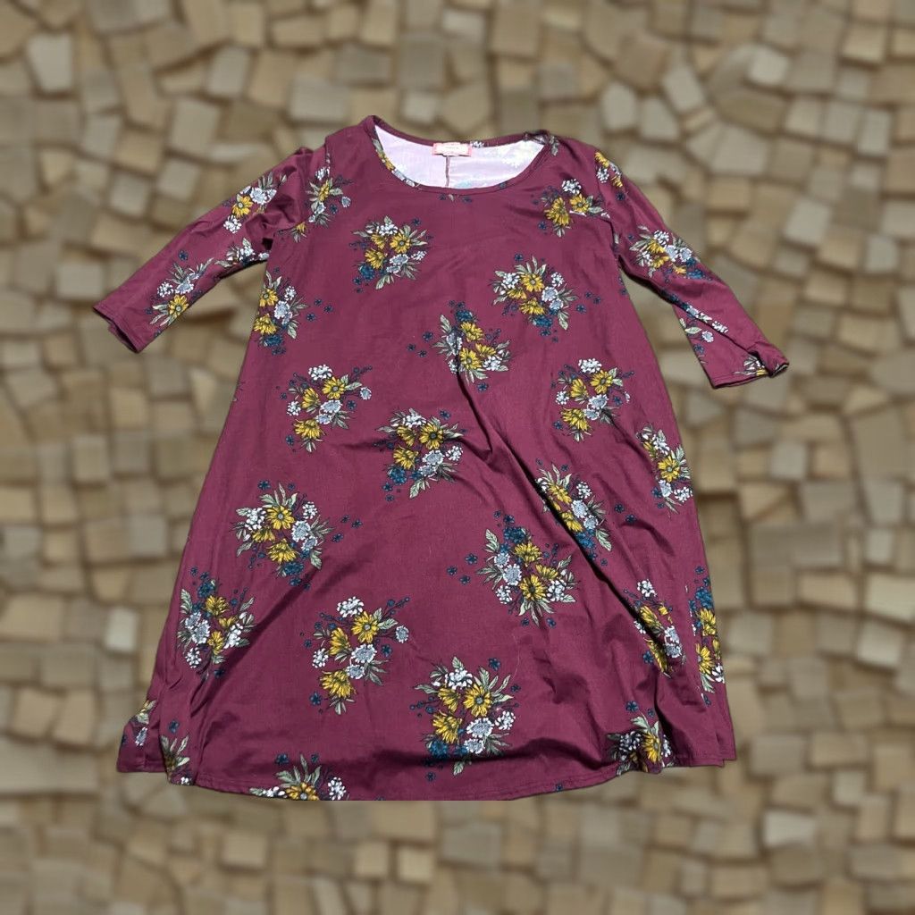Vintage C'est La Vie Dress Women's Plus 2X Purple Floral Long Sleeve Size XXL / US 16-18 / IT 52-54 - 1 Thumbnail