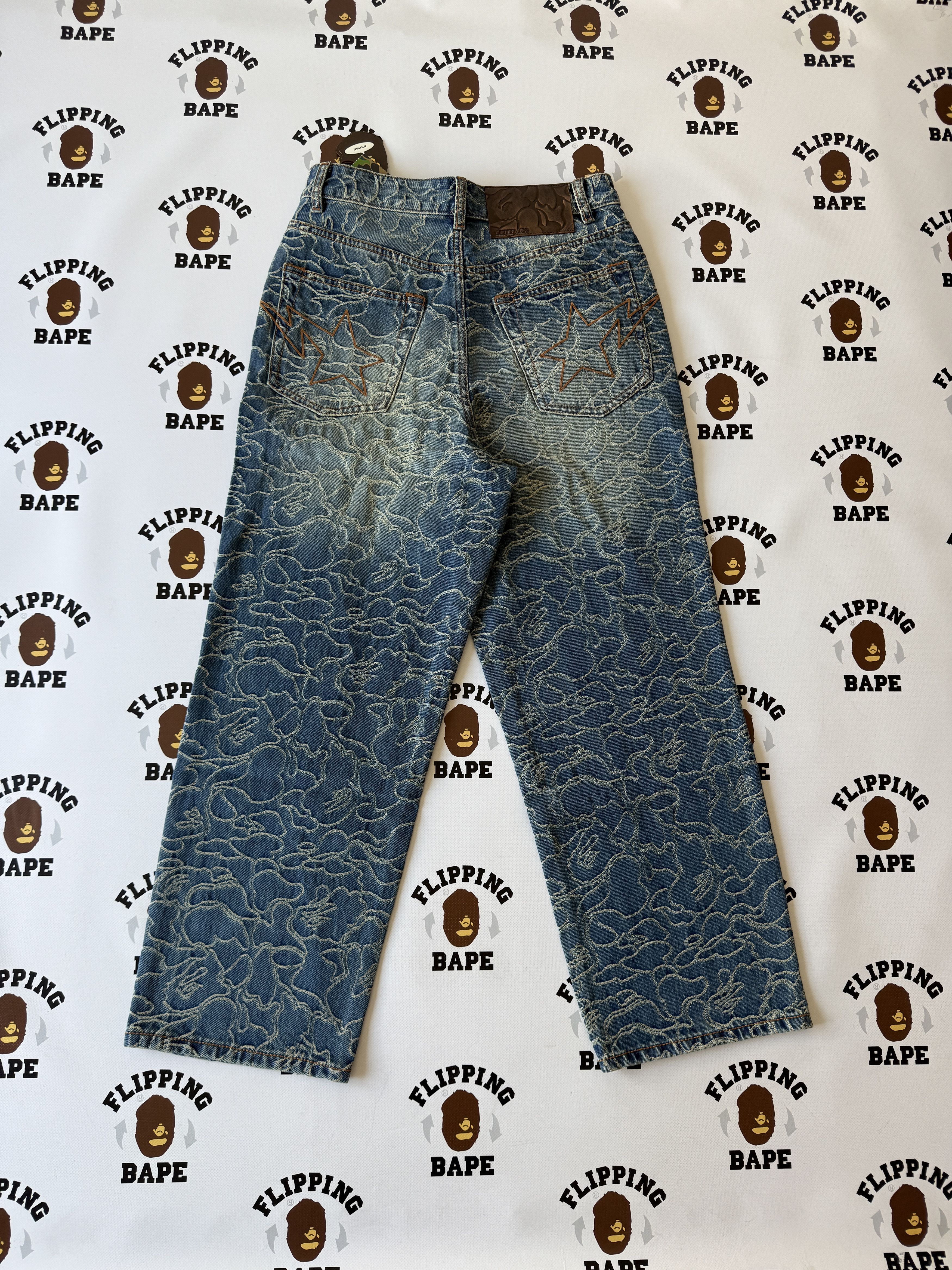 Bape LINE CAMO JACQUARD ONE POINT RELAXED FIT 13OZ DENIM