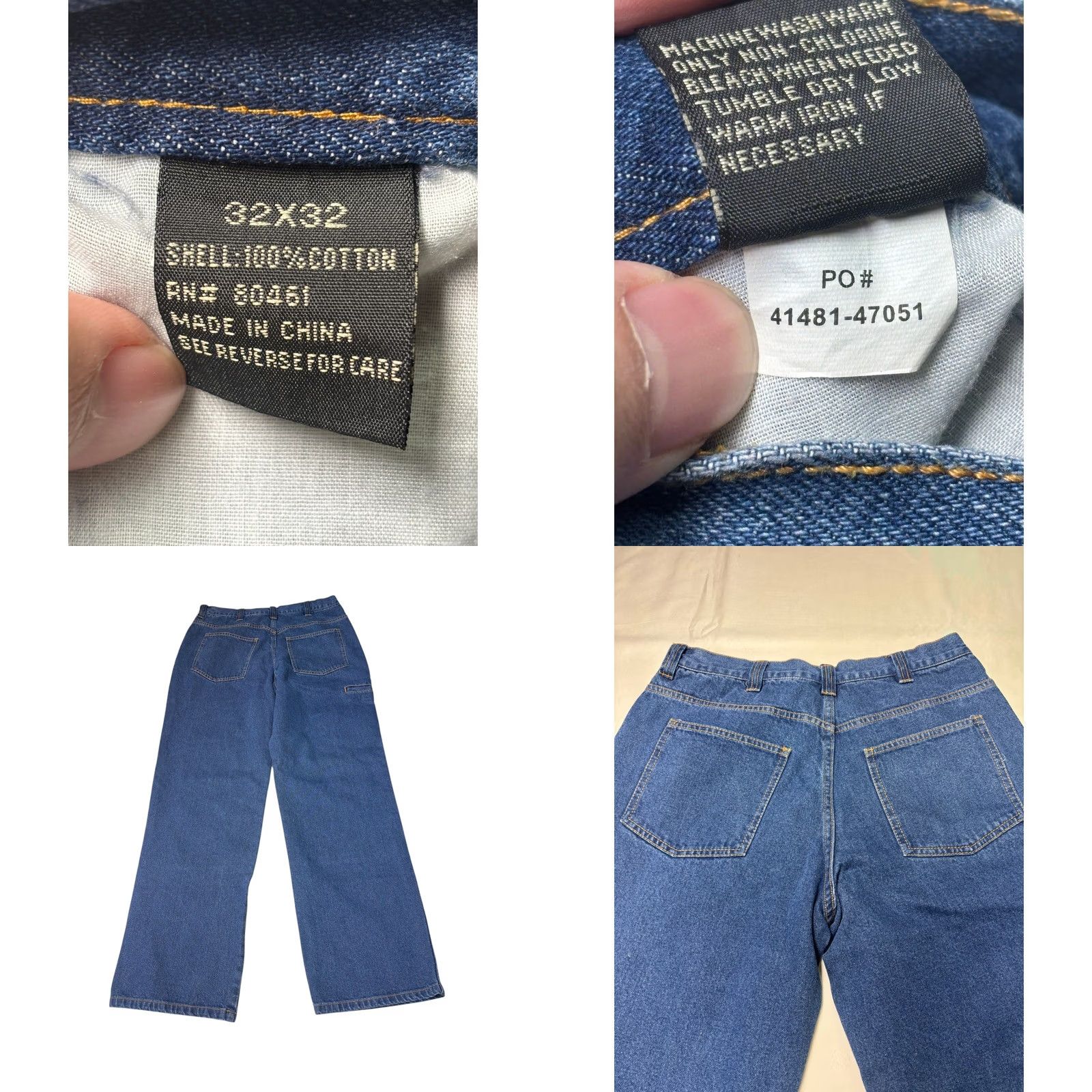 Doublet Guide Gear Jeans Mens 32x30 Blue Denim Double Knee Relaxed Straight 90s Grunge Workwear Size US 32 / EU 48 - 8 Thumbnail