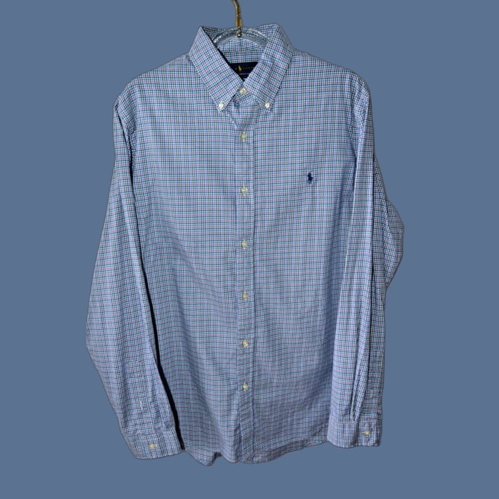 Polo Ralph Lauren POLO Ralph Lauren men's L/S shirt Blue Plaid Cotton XXL Size US XXL / EU 58 / 5 - 1 Thumbnail