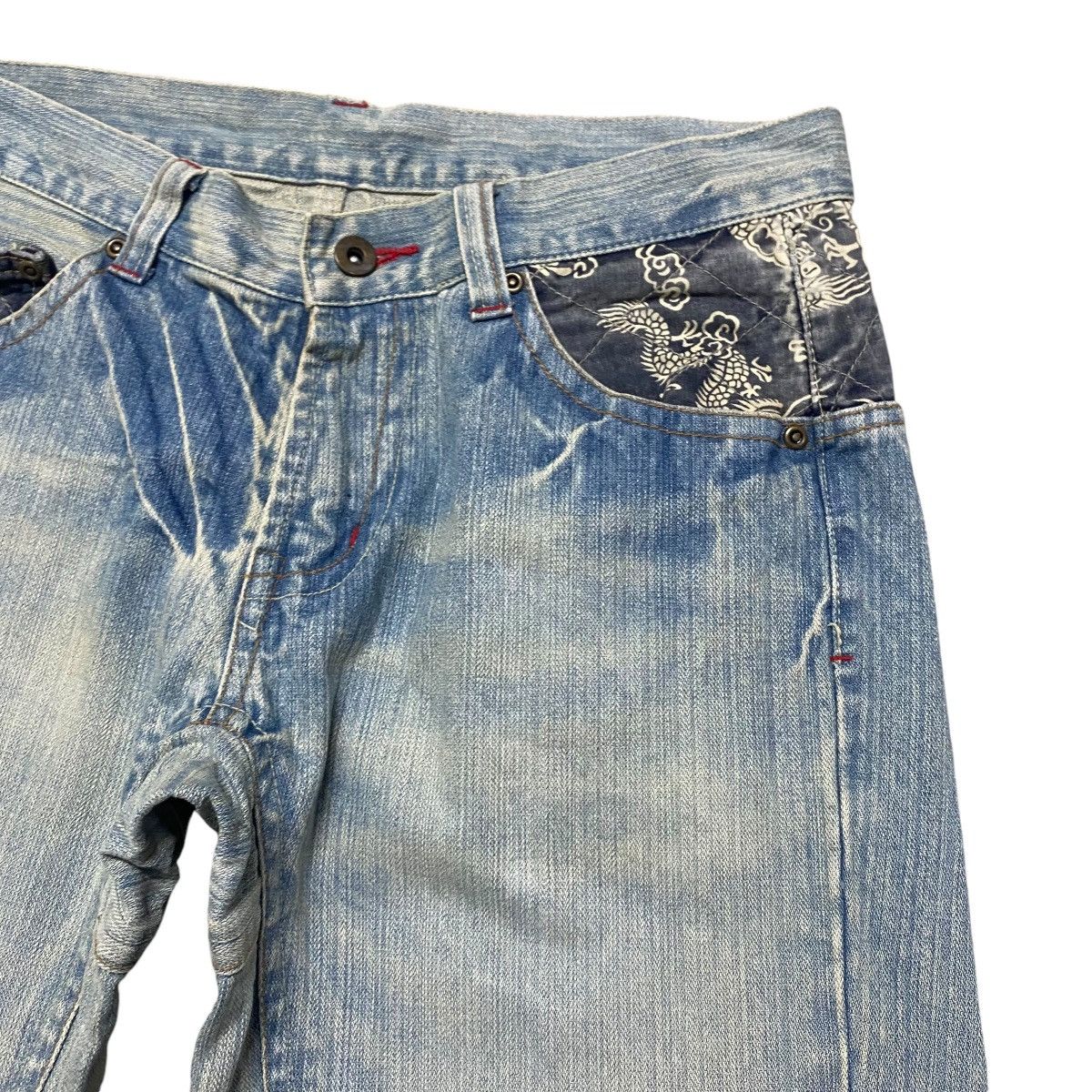 Vintage Ezaki Shoji Denim Dragon Jeans Size US 33 - 5 Thumbnail