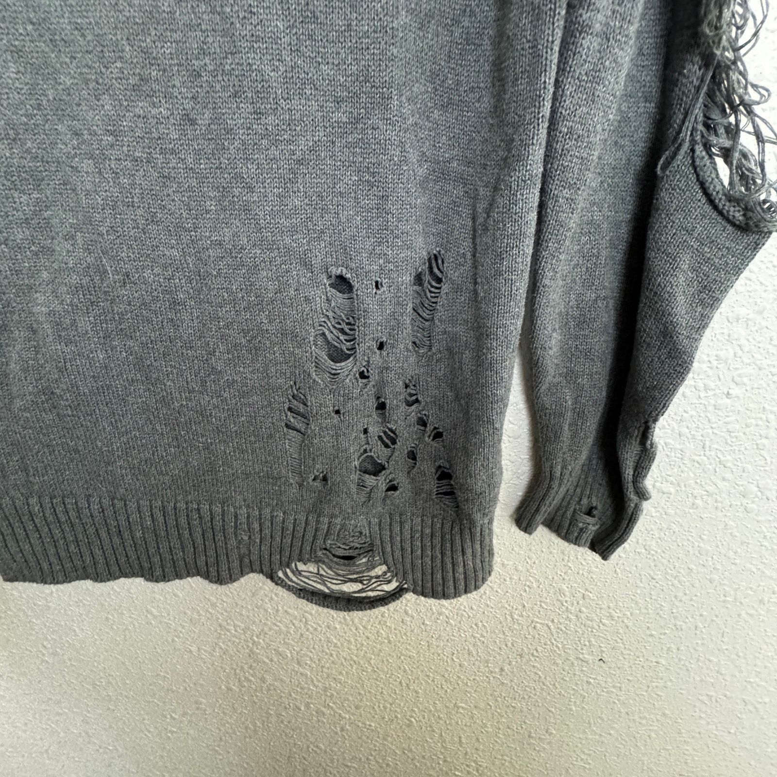 Zara Zara Man Distressed Gray Sweater 100% Cotton Size Large Size US L / EU 52-54 / 3 - 2 Thumbnail