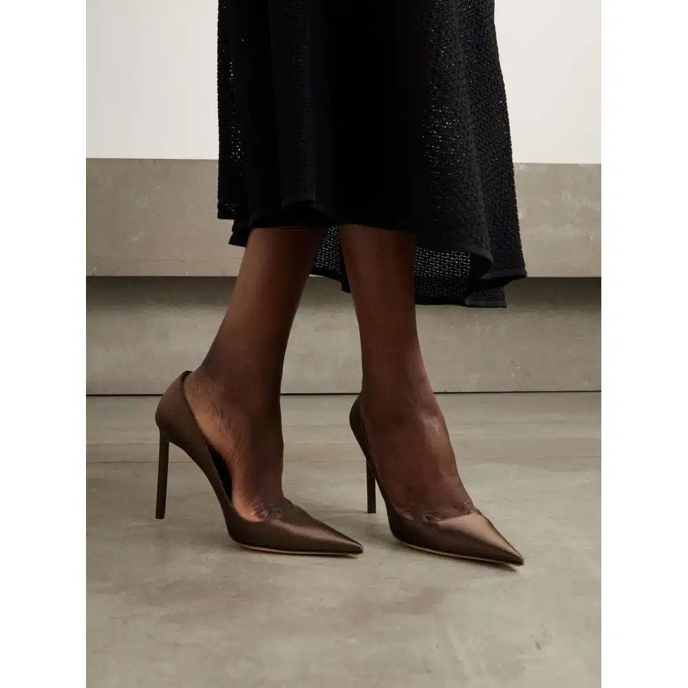 Tom Ford o1loc1c0326 W3721 Satin Betty Pumps in Brown Size US 9 / IT 39 - 3 Thumbnail