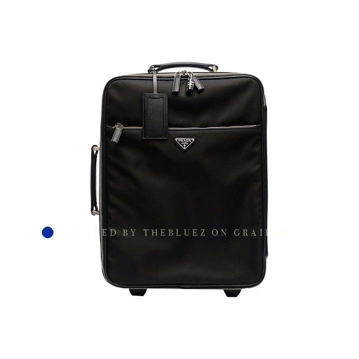 Prada Black Wheeled Suitcase with Handle and Pockets Size ONE SIZE - 1 Preview