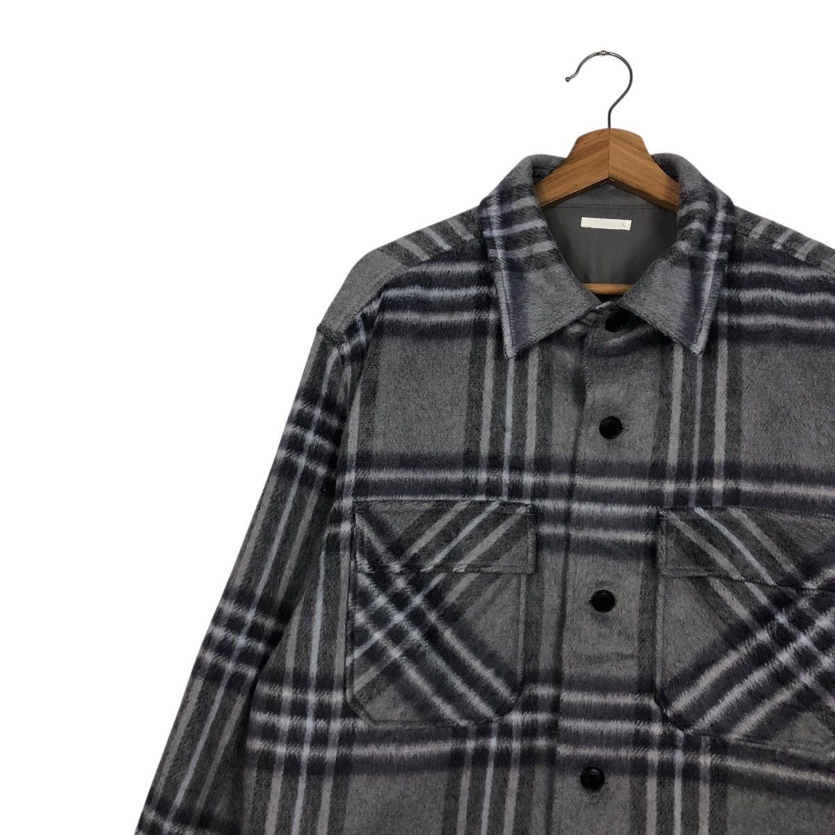 Japanese Brand 📌Vintage Wool Button Jacket GU Japan Tartan Issey Miyake Size US L / EU 52-54 / 3 - 8 Thumbnail