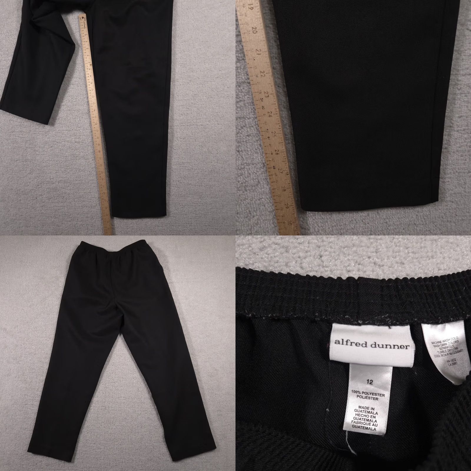 Vintage Alfred Dunner Pants Women's 12 Black Stretch Pull On Straight High-rise Casual Workwear Modern Business Women's Pants Size 34" / US 12 / IT 48 - 8 Thumbnail