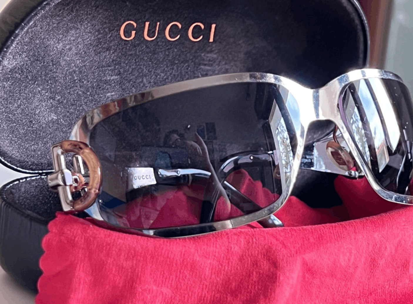 Gucci Gucci Sunglasses Bamboo Mask Logo Shield GG Sport Vintage Size ONE SIZE - 2 Thumbnail