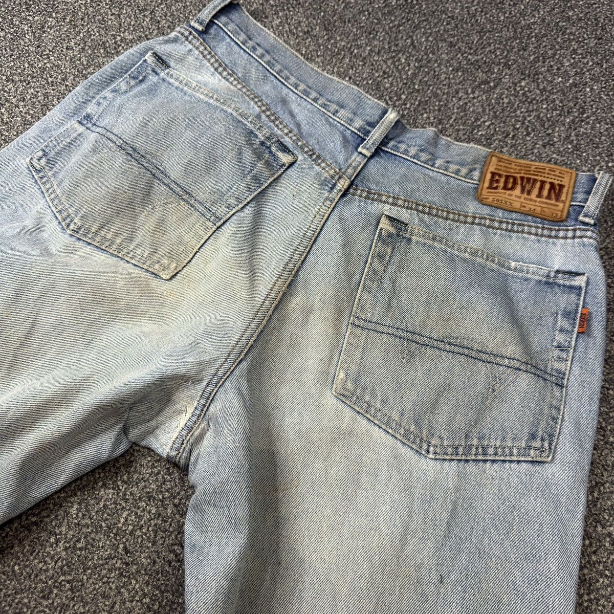 Japanese Brand Vintage Japanese Edwin 505xx Selvedge Thrashed Faded Jean Size US 34 / EU 50 - 8 Thumbnail