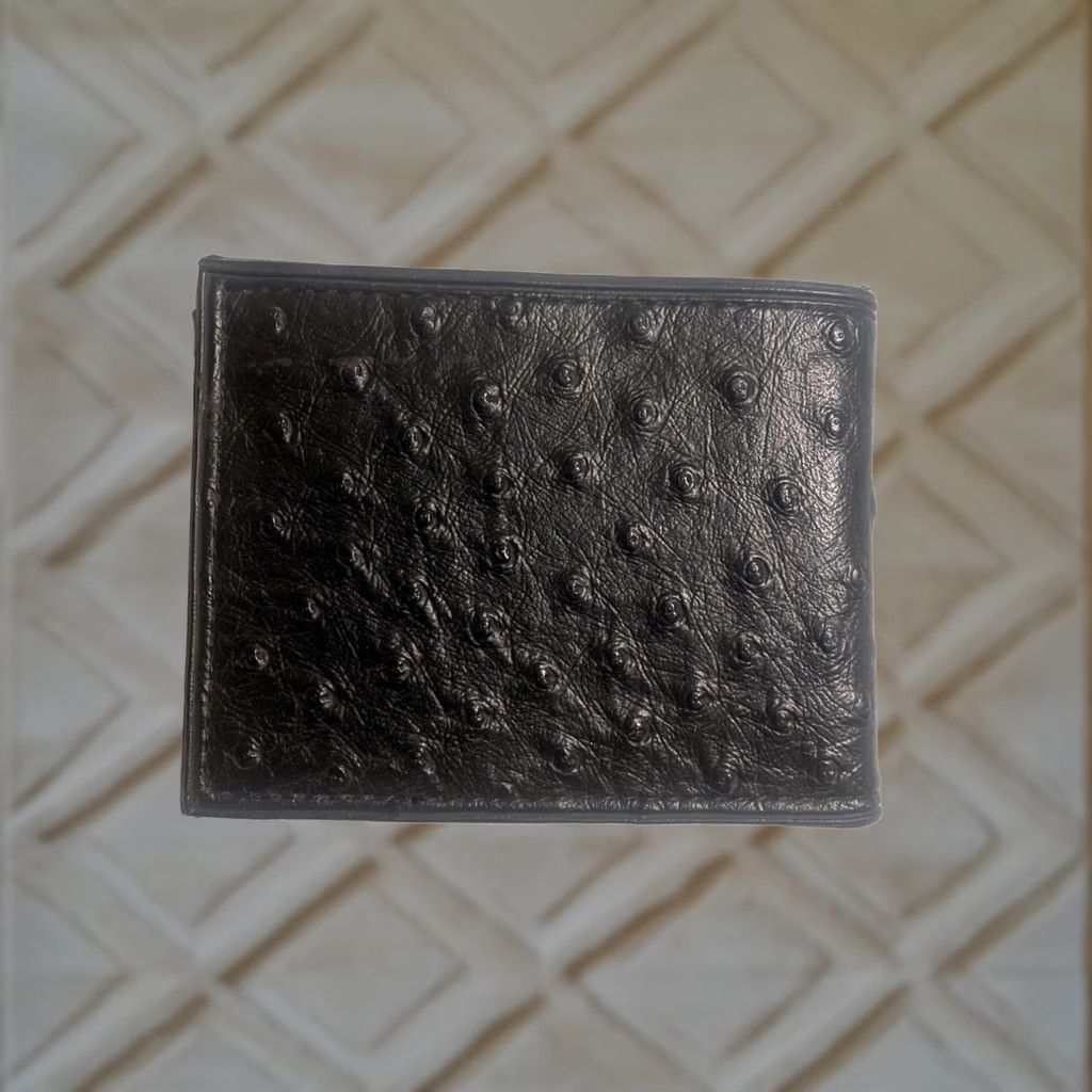 Vintage VINTAGE Black Ostrich Bifold Wallet Wodeco Fluor Drilling Services Size ONE SIZE - 1 Thumbnail